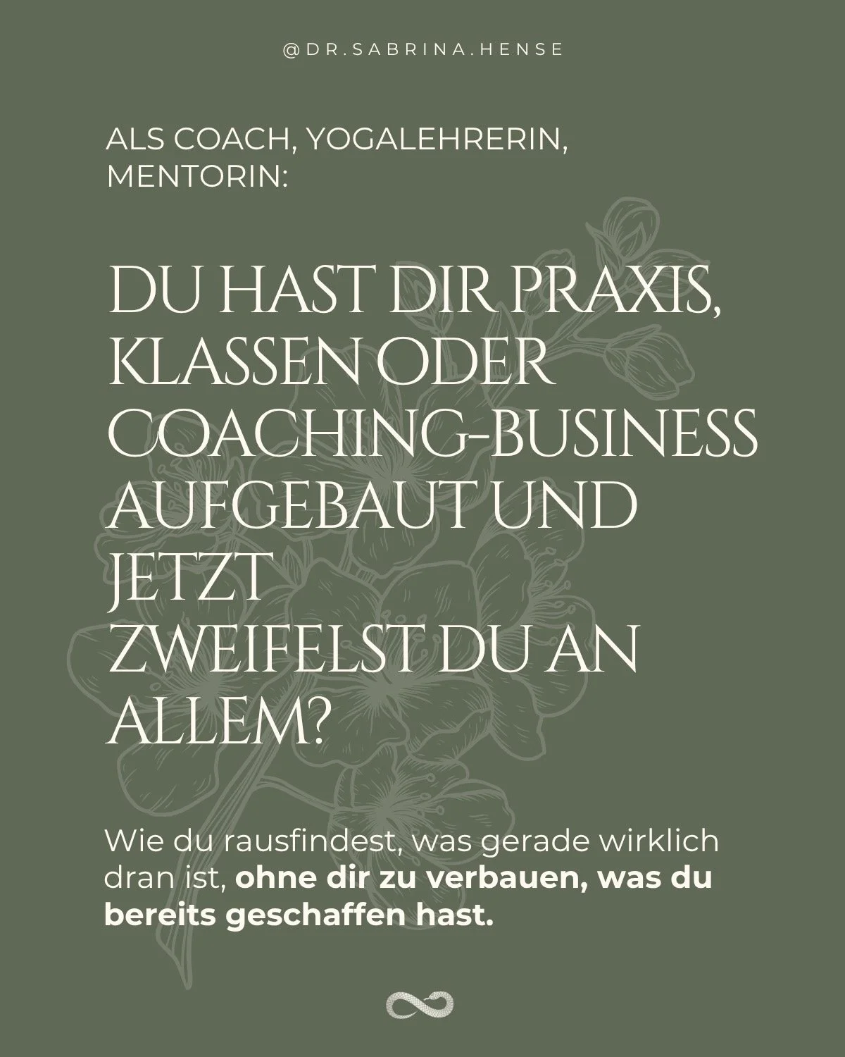 The struggle is real 🌀

Du hast dir &uuml;ber Jahre etwas aufgebaut, von dem du eigentlich dachtest, dass es voll deins w&auml;re. 

💔 Und auf einmal stellst du alles in Frage? 

Braucht &uuml;berhaupt jemand meine Arbeit? 
Brauche ich einfach nur 