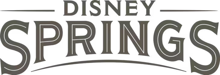 Disney Springs logo in black and gray text.