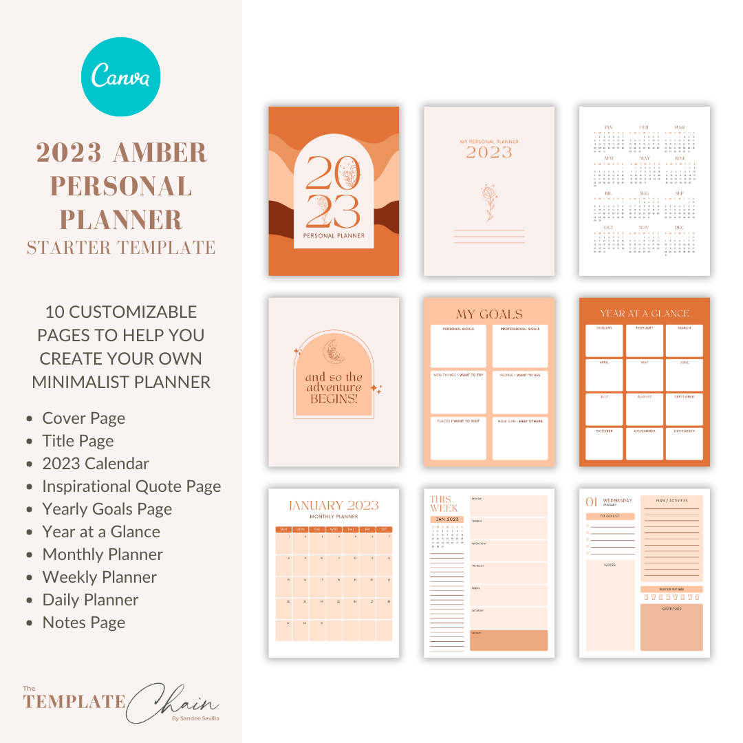 2023 Personal Planner Canva Template — Sandee Solutions
