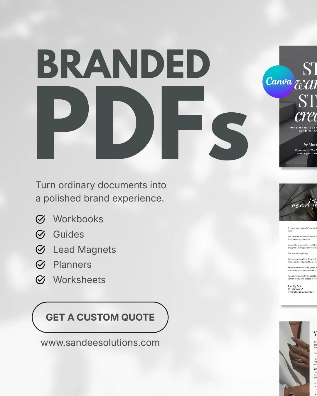 Need help creating polished, on-brand materials for your business? I&rsquo;d love to help!

DM me for a custom quote.
#canvadesign #canvaverifiedexpert #brandingandmarketing