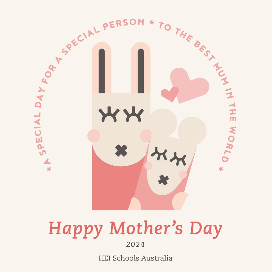 Happy Mother's Day to all the incredible moms! Your love and dedication make the world a brighter place. Thank you for trusting us with your little ones. 
Enjoy your special day! 💐

#HEI #heischools #heischoolsdandenongnorth #DN #Melbourne #australi