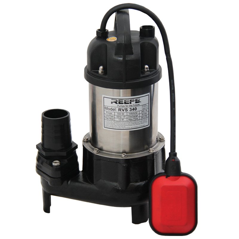 Image of an RVS series sump pump with a standard float switch