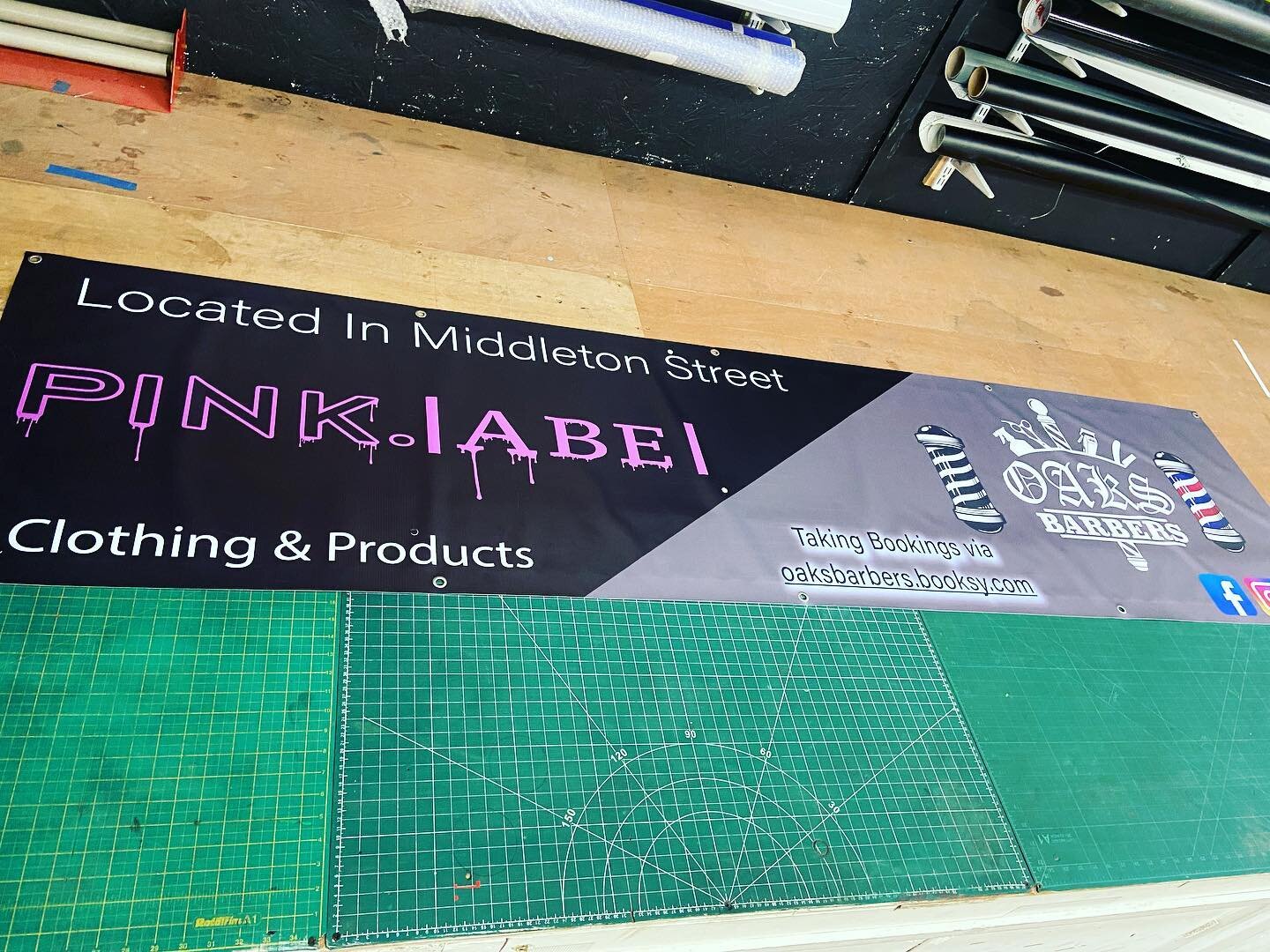 📌 8x2ft Banner 📌  @oaks_barbers @pink.labe1 #signs #wales #tints