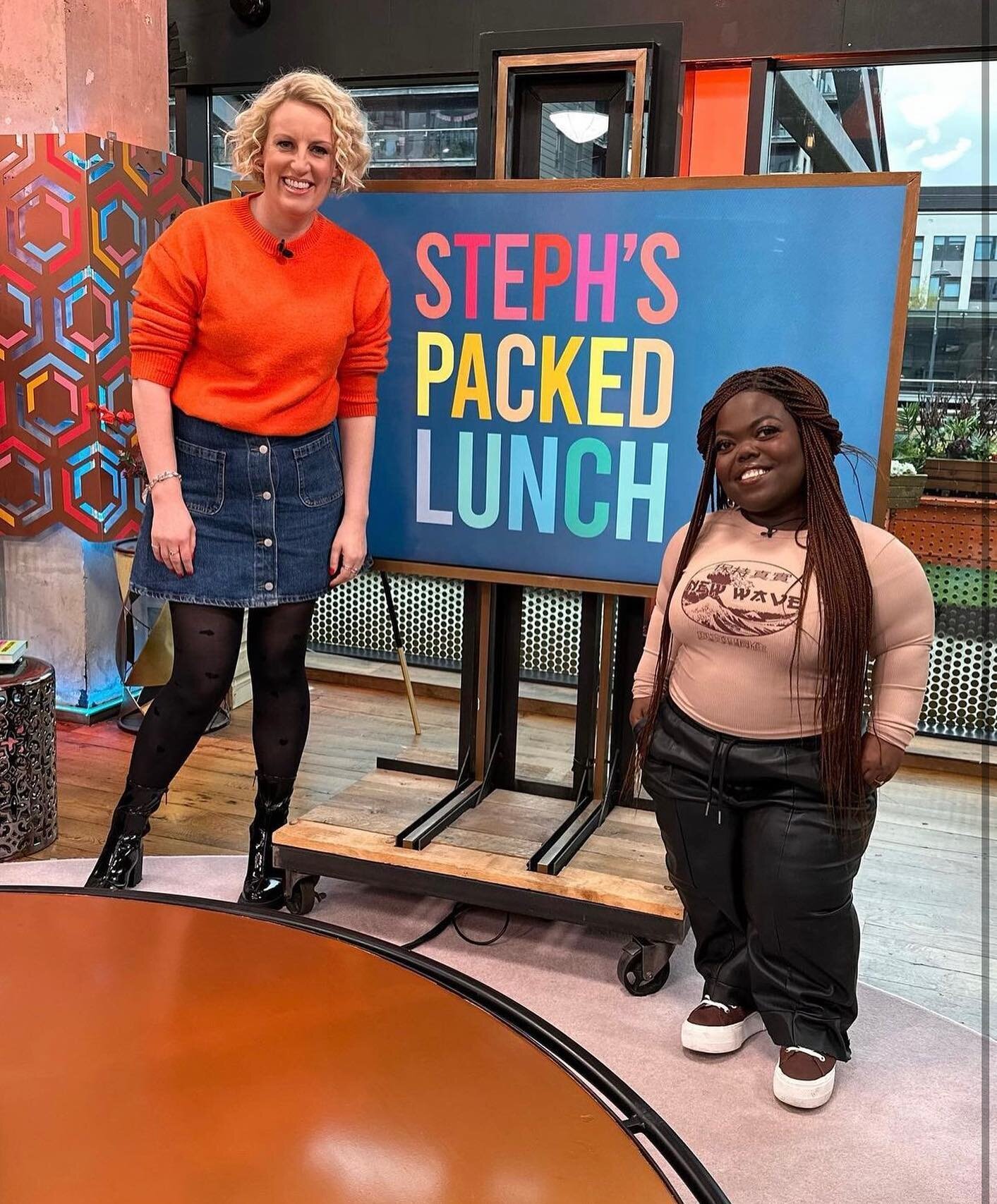 @fatstimbo was on @packedlunchc4 today talking about topics from the week and also her new book Main Character Energy: Ten Commandments for living life fearlessly and also her recent feature in @britishvogue 💥💖