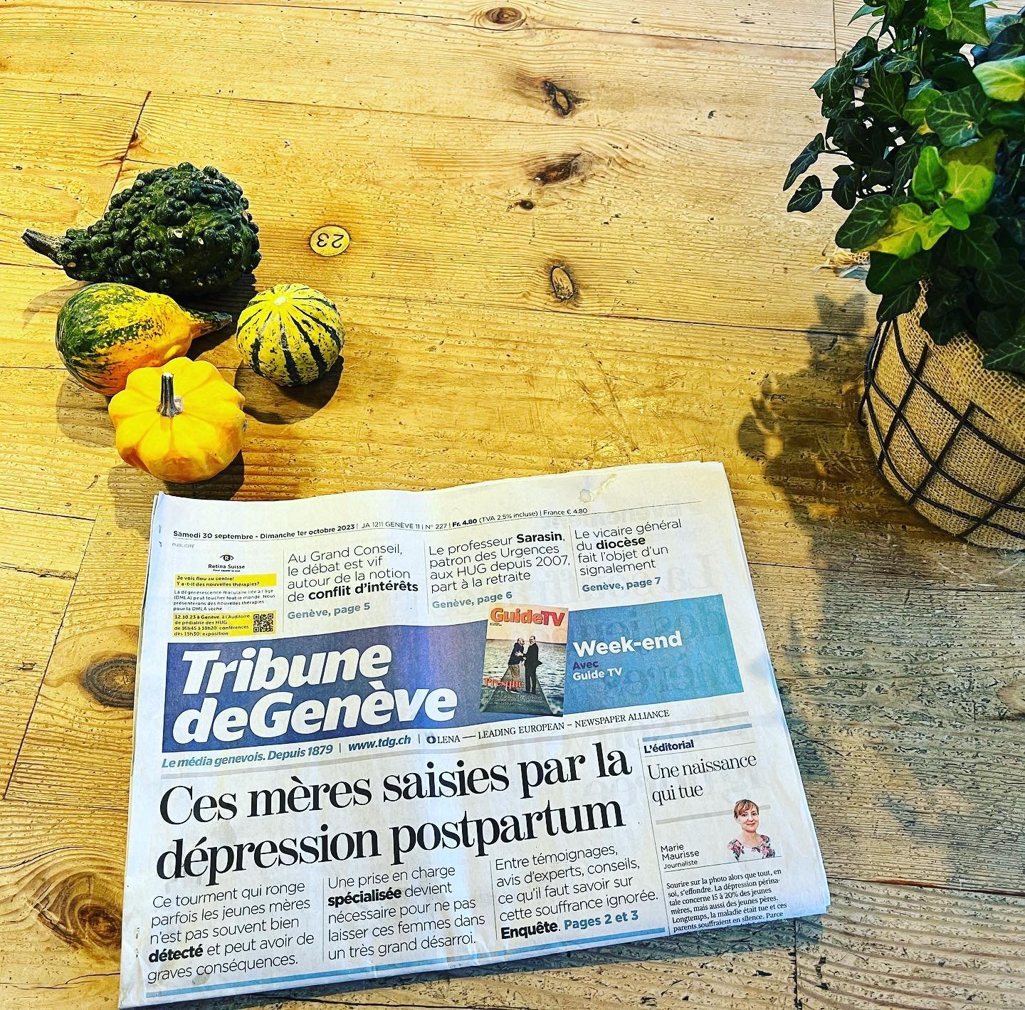 Hello 🥰

Aujourd&rsquo;hui dans la Tribune de Gen&egrave;ve #tribunedegeneve il y avait un article sur la d&eacute;pression post-partum, avec un chiffre affolant : 20% des femmes qui viennent d&rsquo;accoucher voient leur sant&eacute; mentale gravem