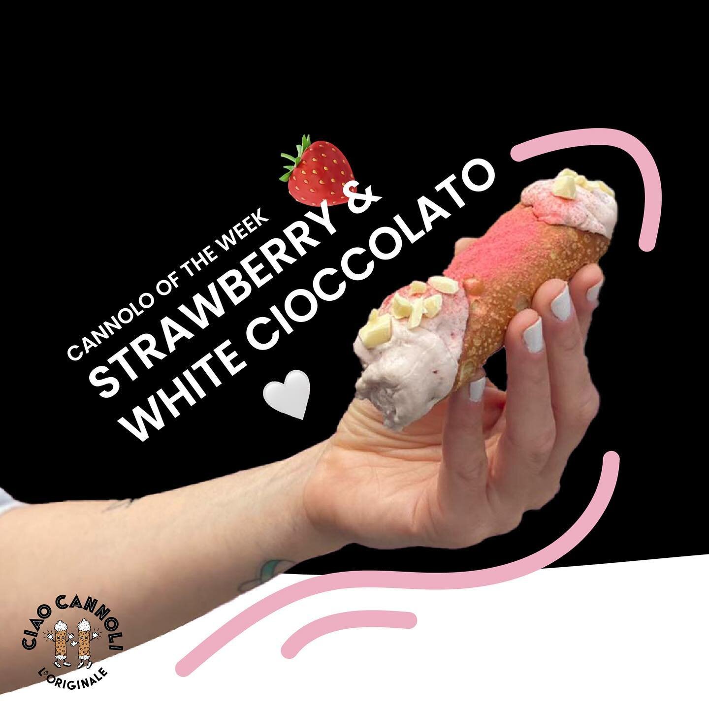 Our delicious strawberry 🍓 &amp; white cioccolato 🤍 is our featured cannolo of the week! Have you tried it yet?