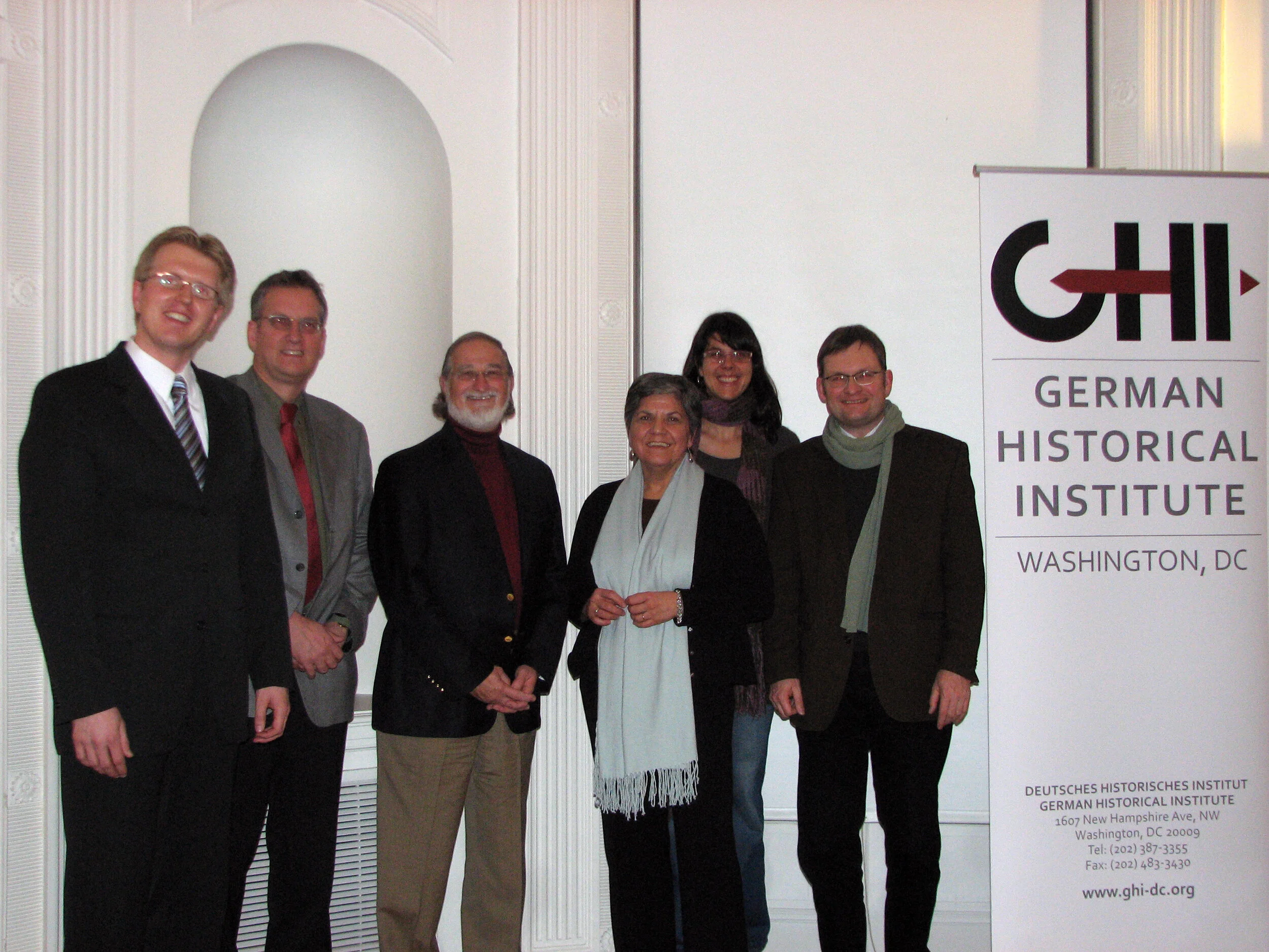Lecture by Harvard Sitkoff: “Civil Rights and America's Role in World War II,“ GHI Washington, January 13, 2009 (from left: Martin Klimke, Hartmut Berghoff, Harvard Sitkoff, Maria Höhn, Anke Ortlepp, Philipp Gassert)
