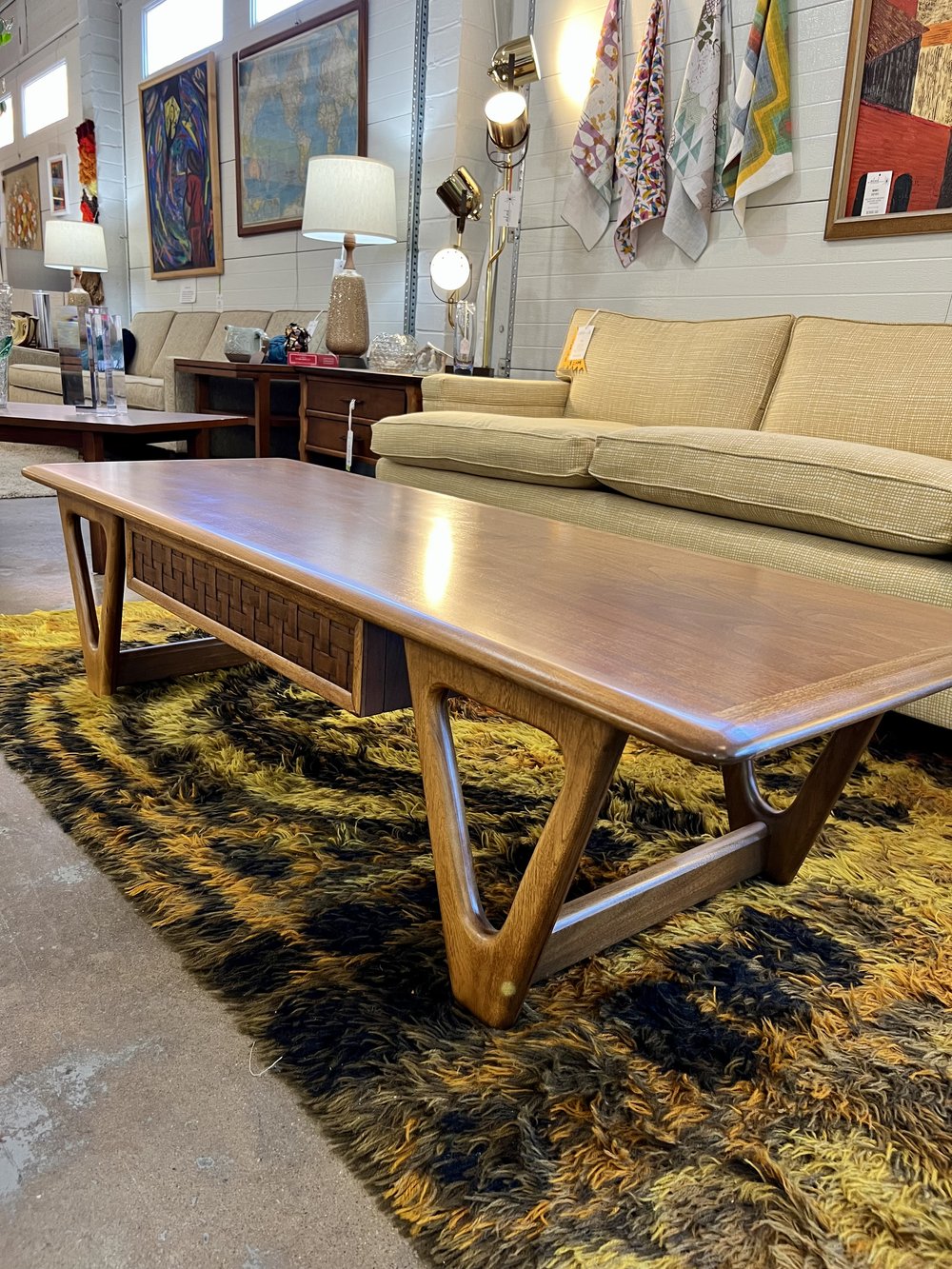 Lane coffee outlet table with drawer