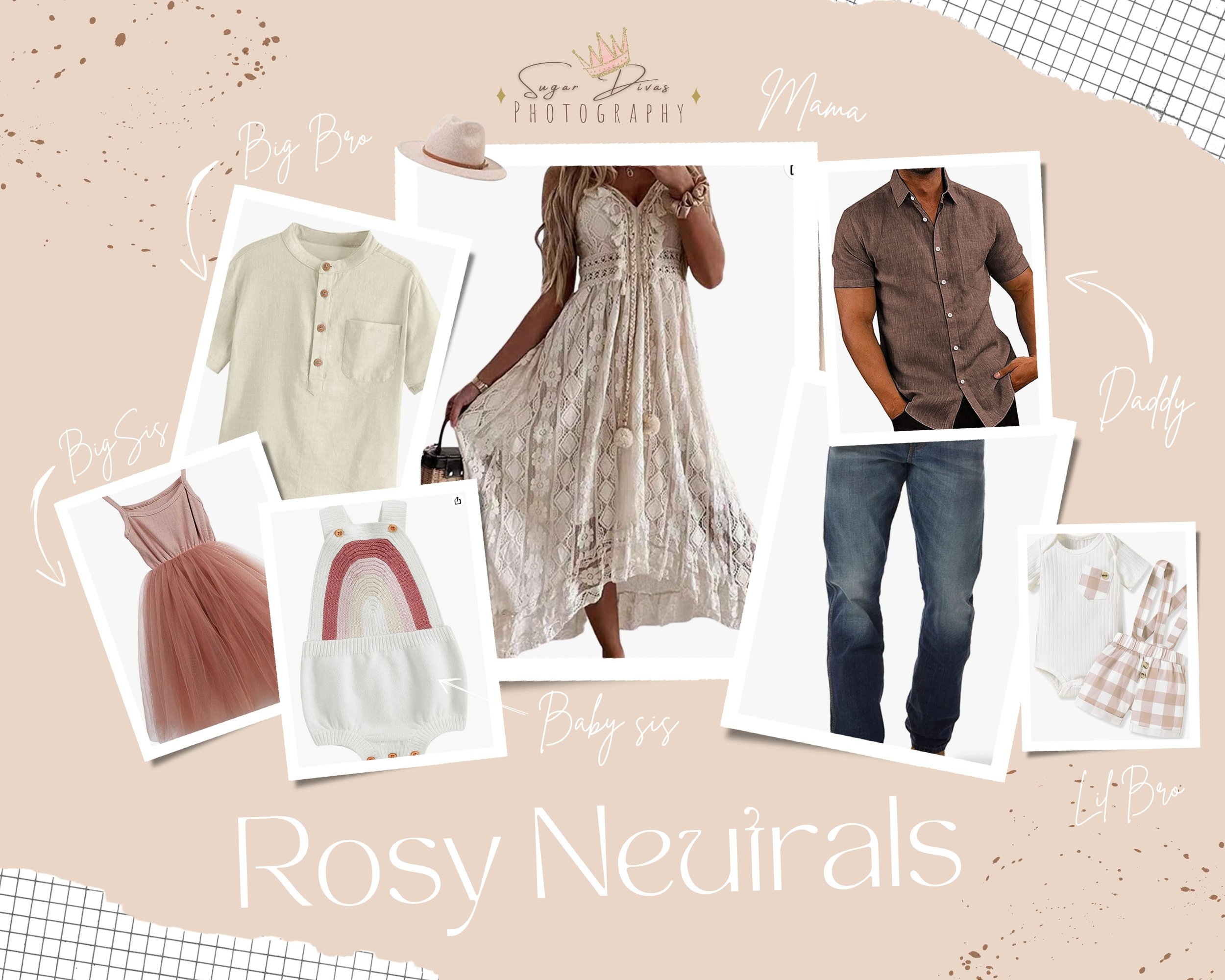 dusty pink neutral boho outfits for family pics