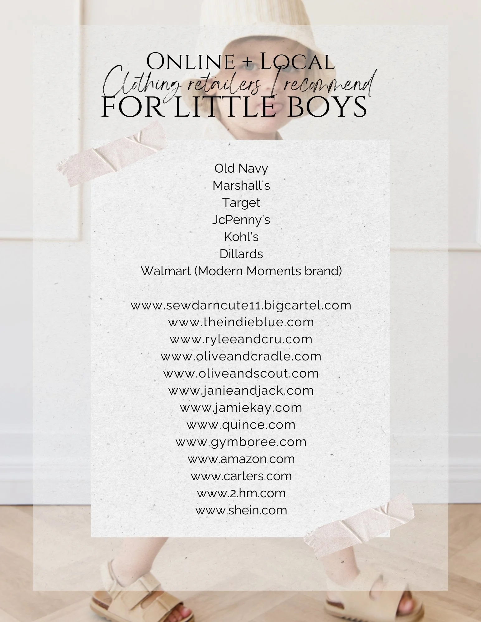 where to shop outfits for photos for little boys