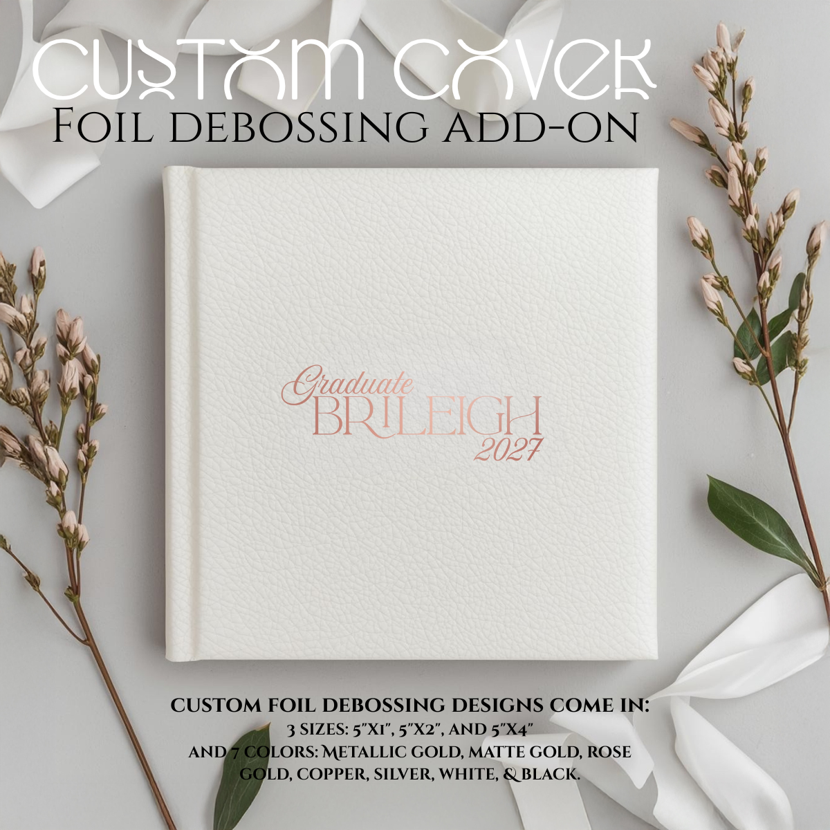 Custom Cover Add-On | FOIL DEBOSSED | Design + Text