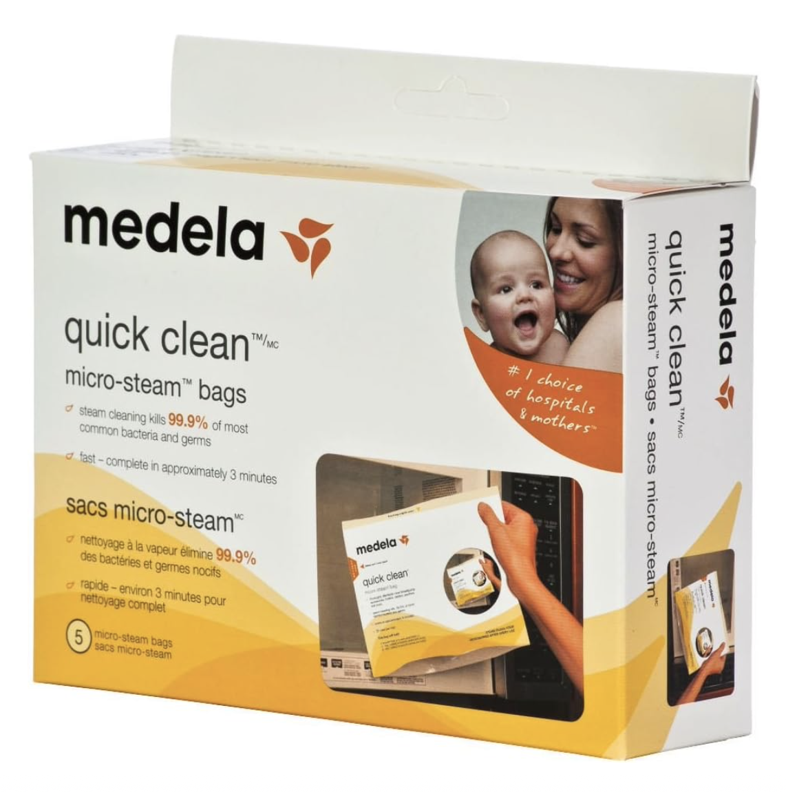 -- Medela Sterilizer Bags -- I use these when I'm traveling to sterilize pump parts/bottles every few days. Good to also keep a few in places you frequent (i.e. parents' houses) 