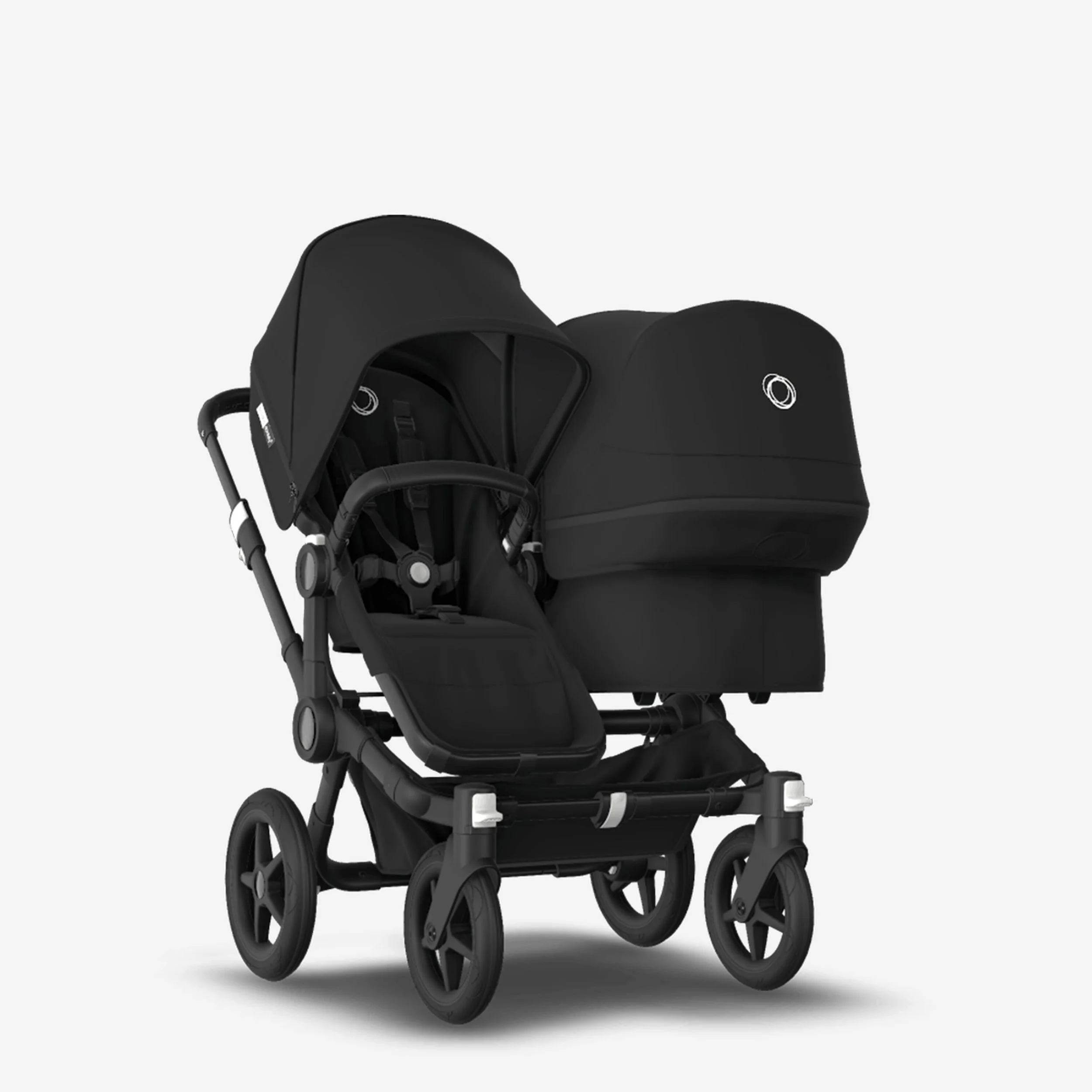 -- Bugaboo Donkey 3 Stroller --

Love this stroller - was perfect for when we just had one and now great for two. Collapses to either work with one seat or two. If you want more than one kid, get this. Don't get caught up in the new versions vs old v