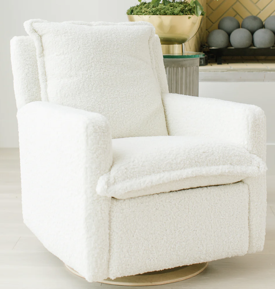 -- Oilo Flynn Recliner Glider -- This was the best purchase. Make sure whatever you get has power recline. You'll spend a lot of time in this chair, especially if you're breastfeeding so it's worth investing in. 