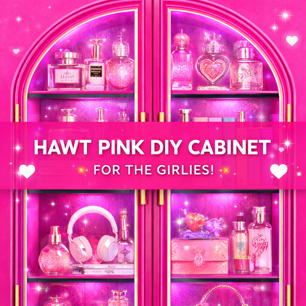 Create a luxury gift on a budget! This Hawt Pink Cabinet is giving glam, girly, and custom all in one!