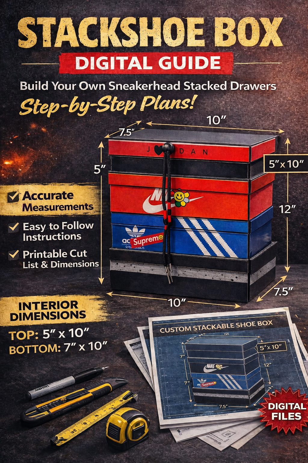 Stacked shoebox gift idea made with foam boards.