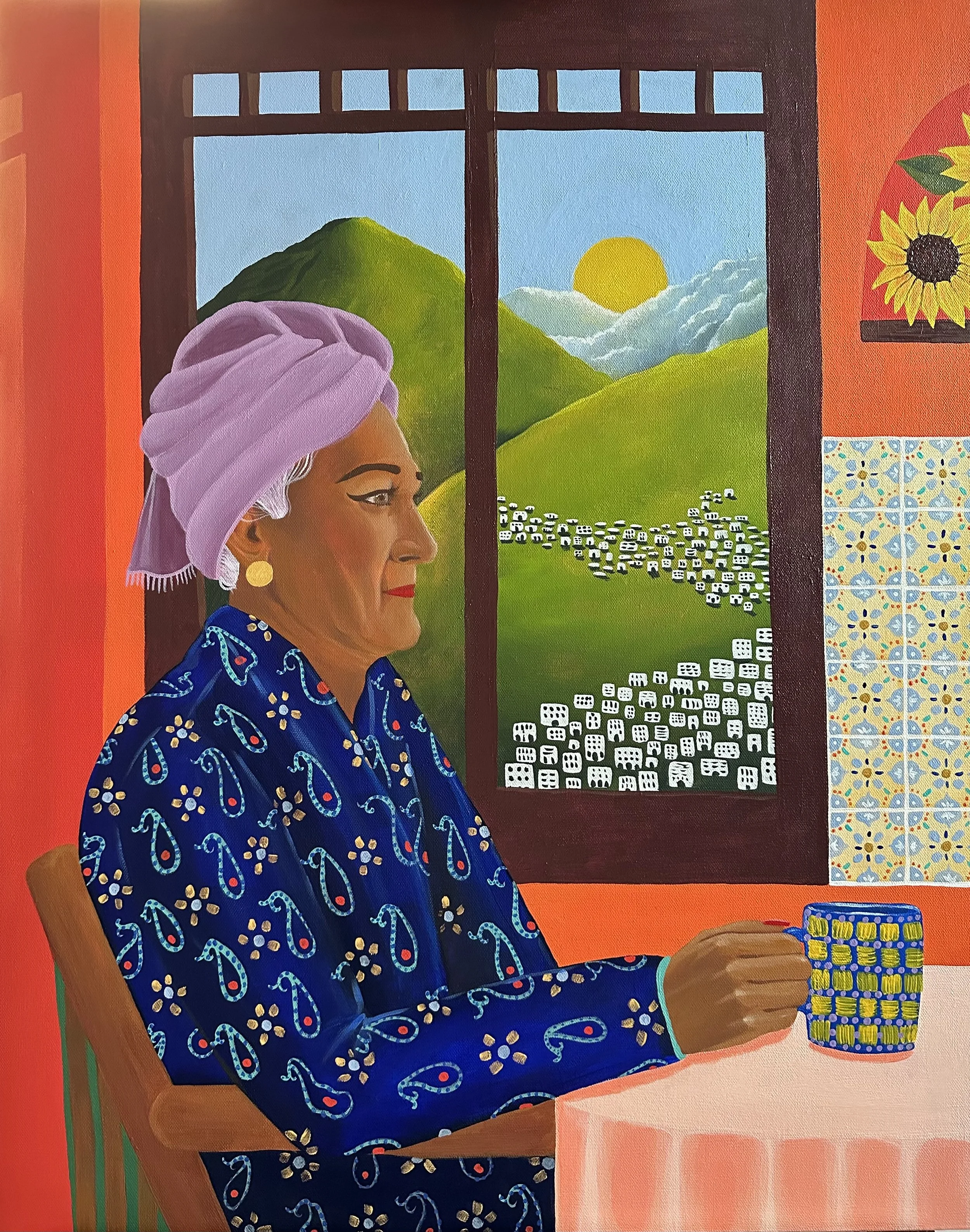 “A Quiet Morning”, acrylic on canvas, 2023. 20x32 inches.