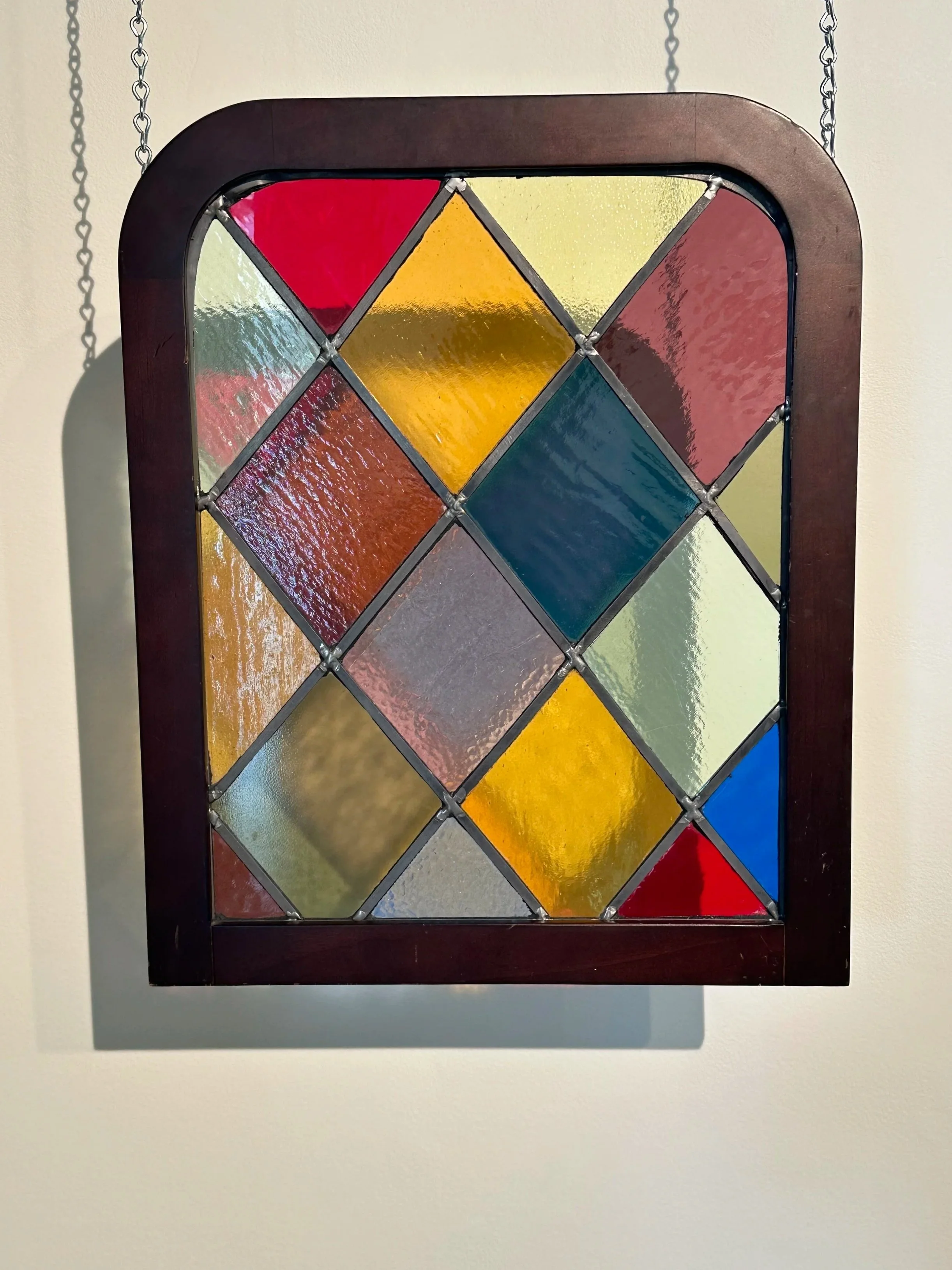 “I Saw You Before I Came In”, leaded stained glass, 2026.