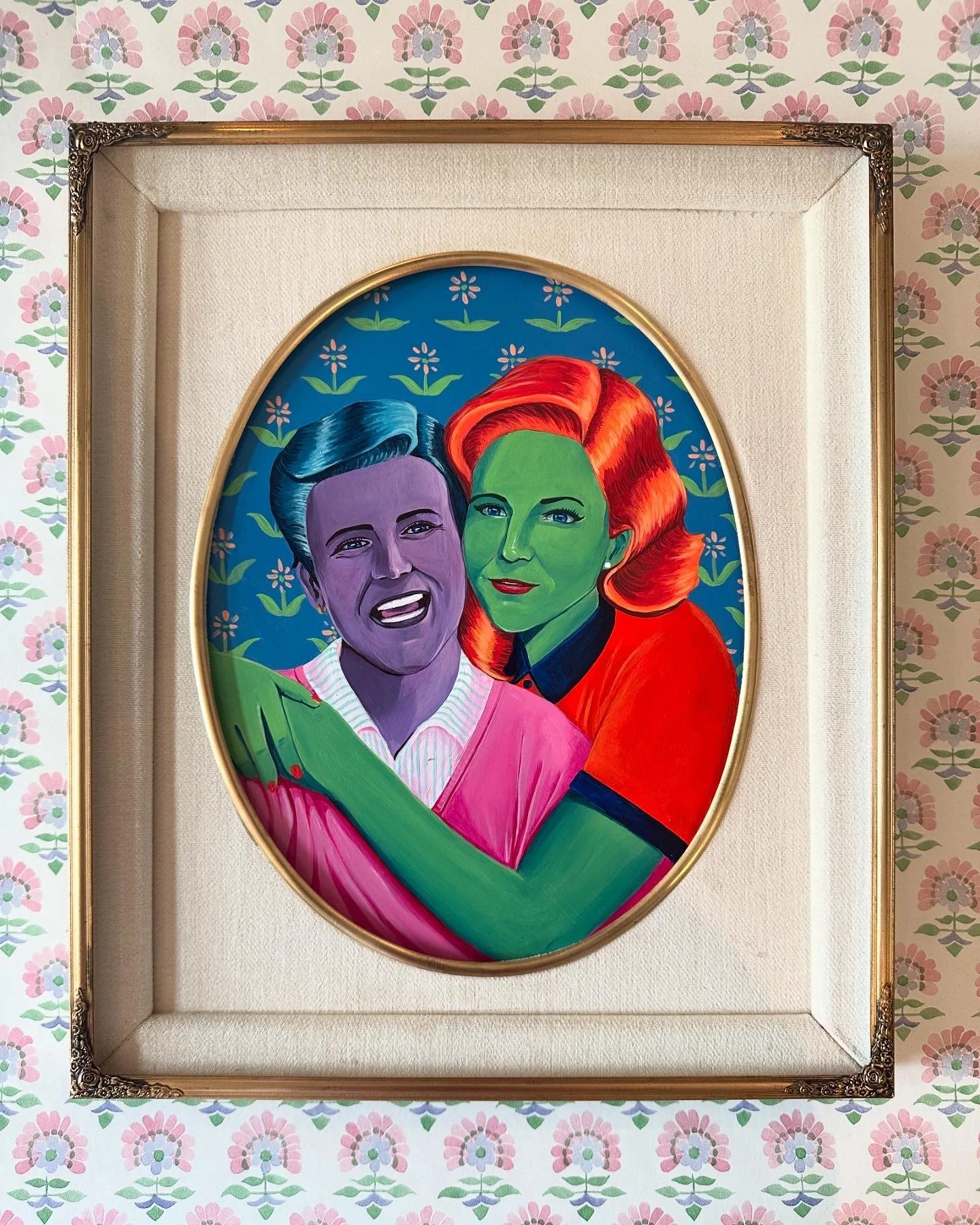 “C+C”, acrylic on panel, 2024. 9x13 inches.