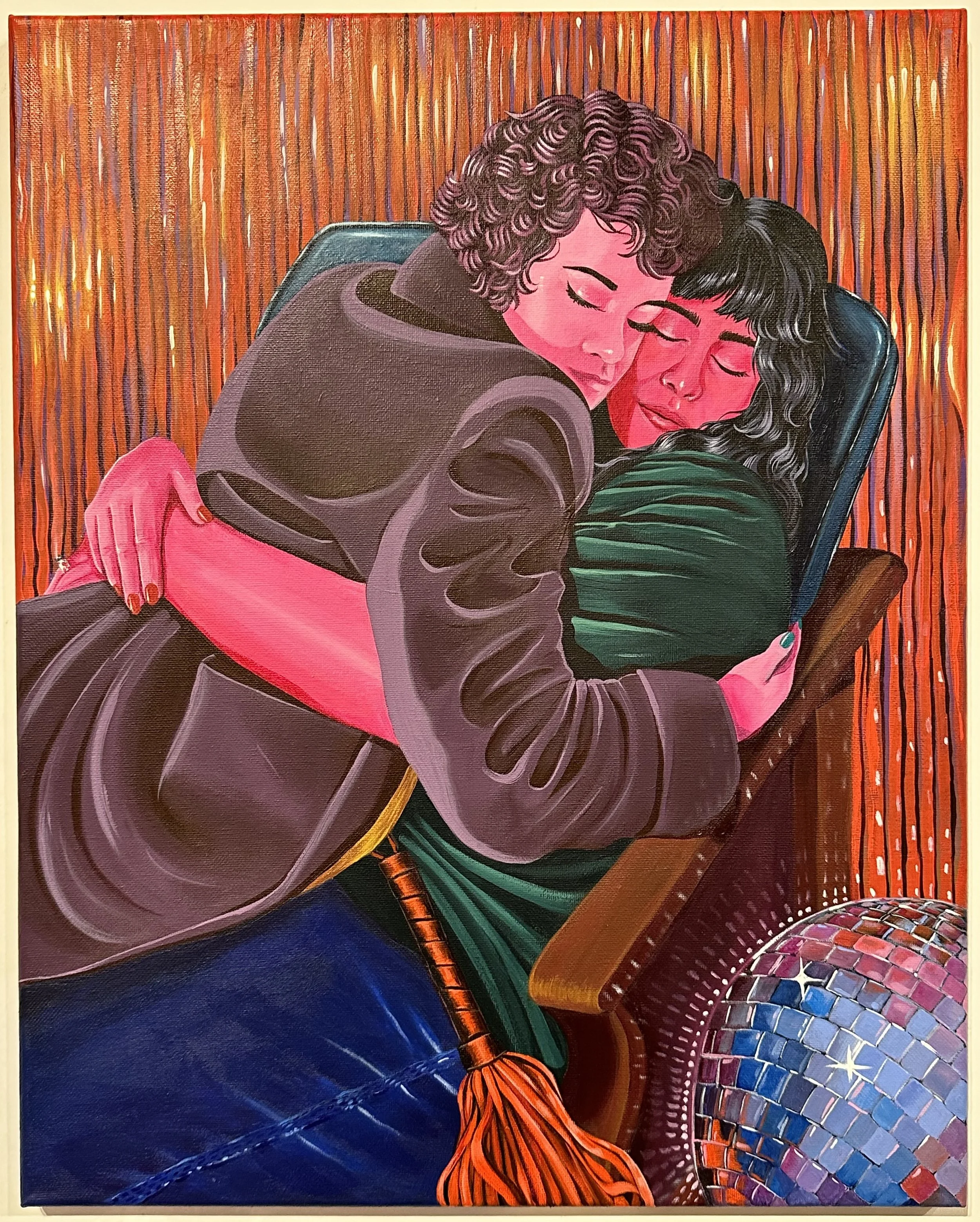 “Flog Your Friends”, acrylic on canvas, 2024. 16x20 inches. 