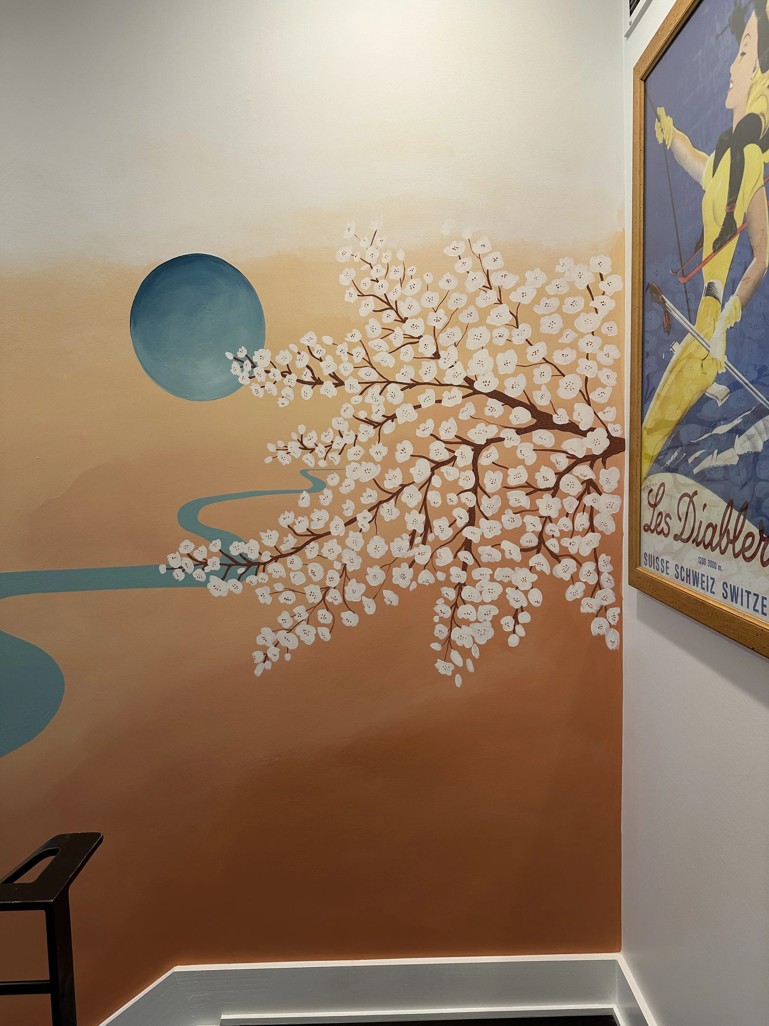 Custom indoor mural for a private residence in Brookland, DC.