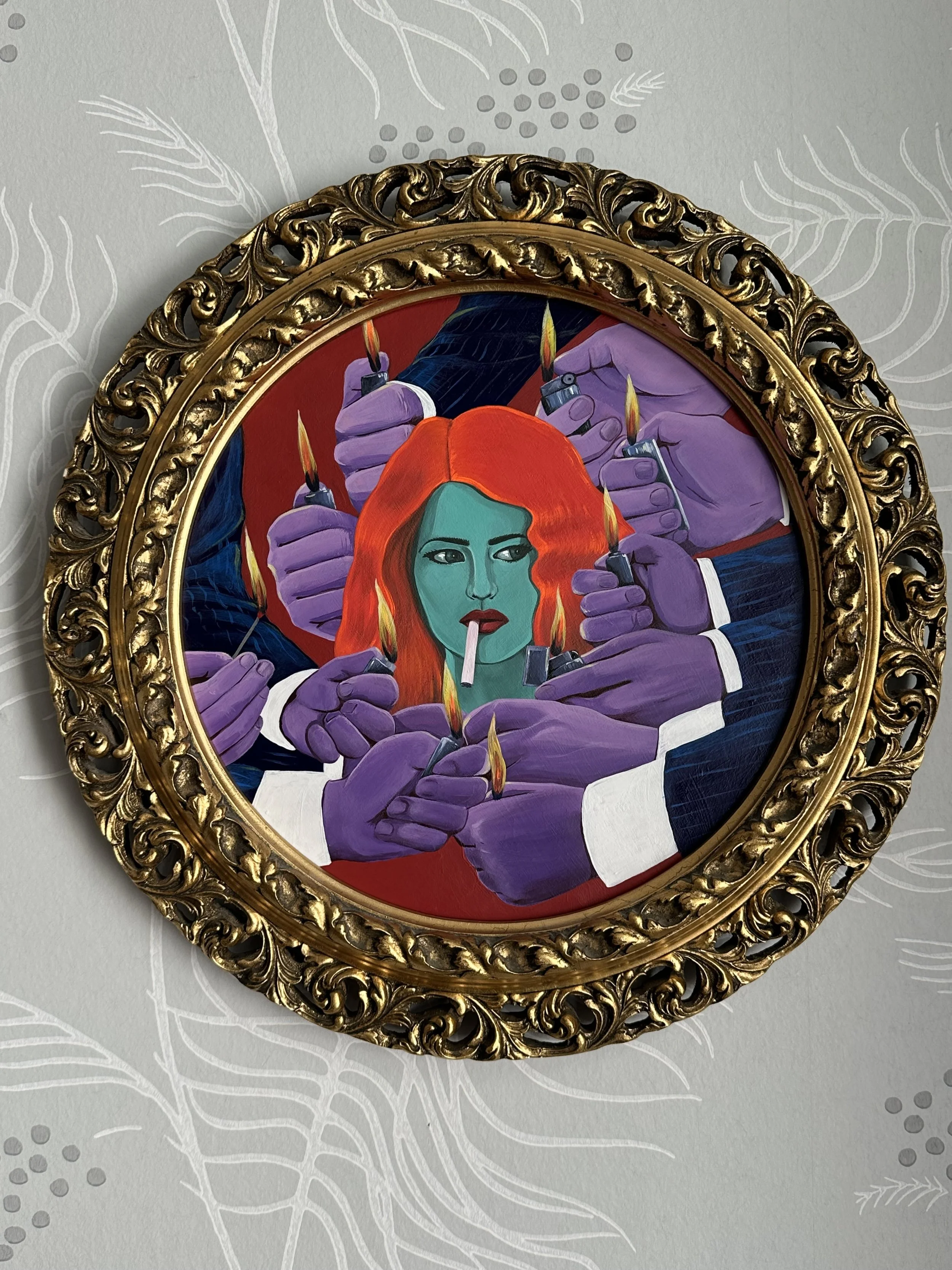 “The Heat of Hell”, acrylic on wood, 2026.