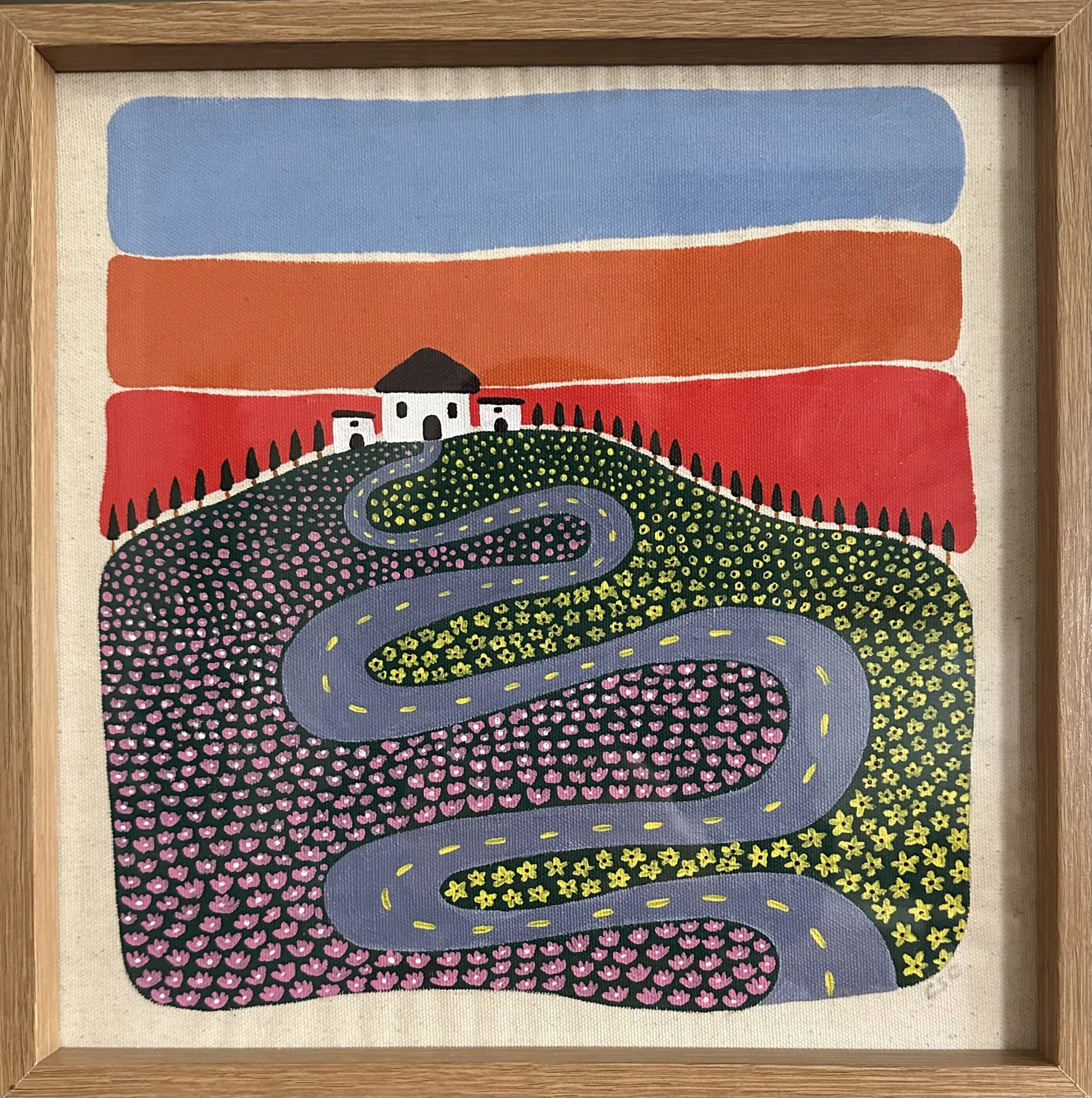 “Safe Place”, acrylic on canvas, 2024. 12x12 inches.