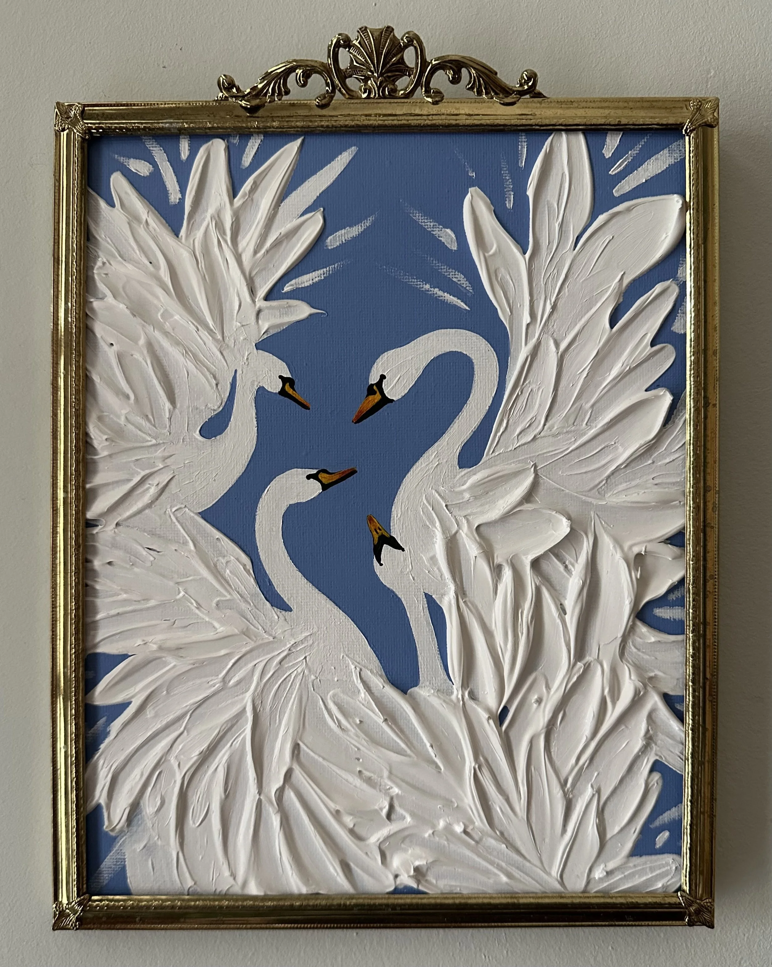 “The Squabble”, acrylic on panel, 2025. 8x10 inches.