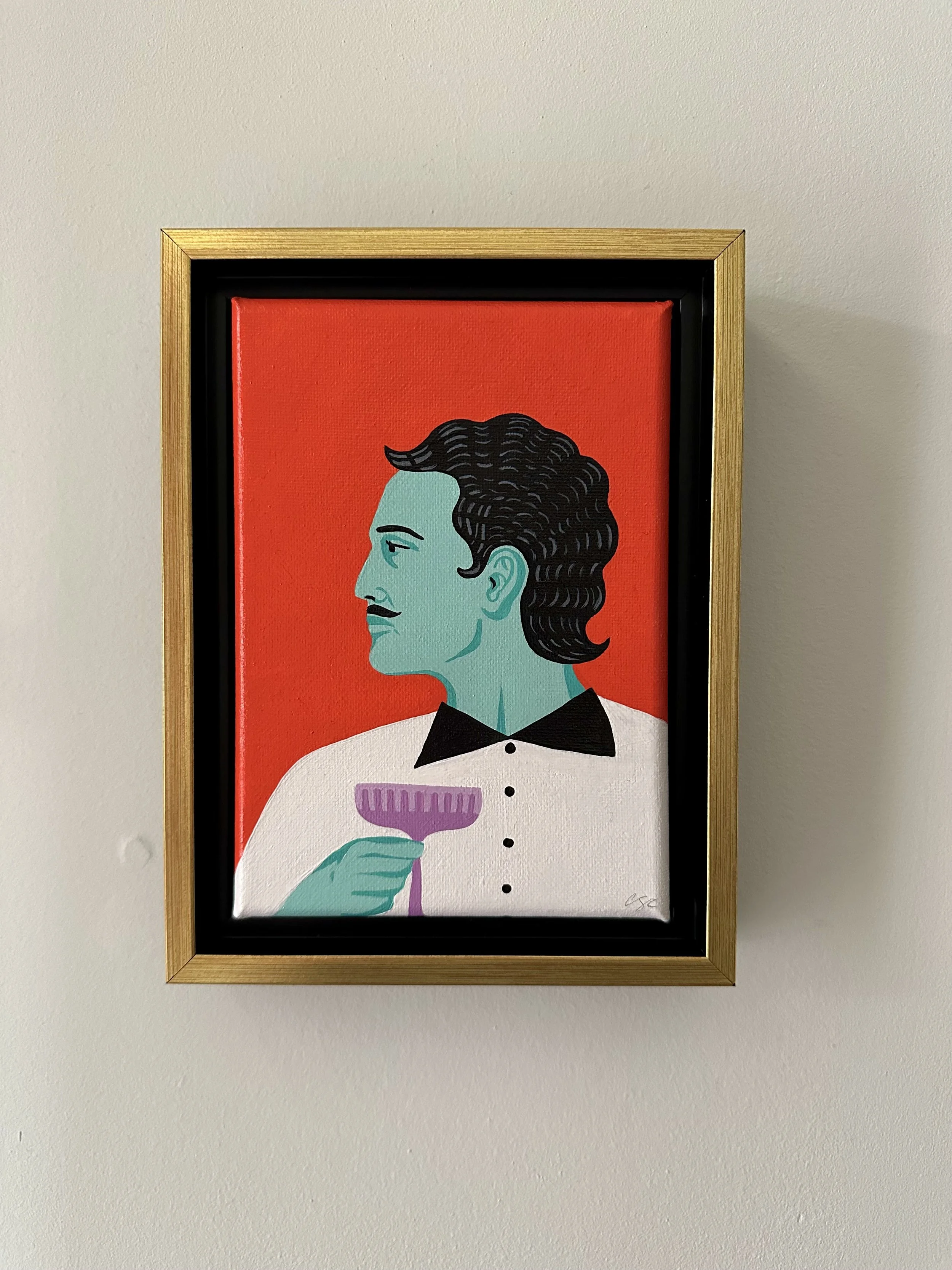 “Gentleman”, acrylic on canvas, 2025. 5x7 inches.