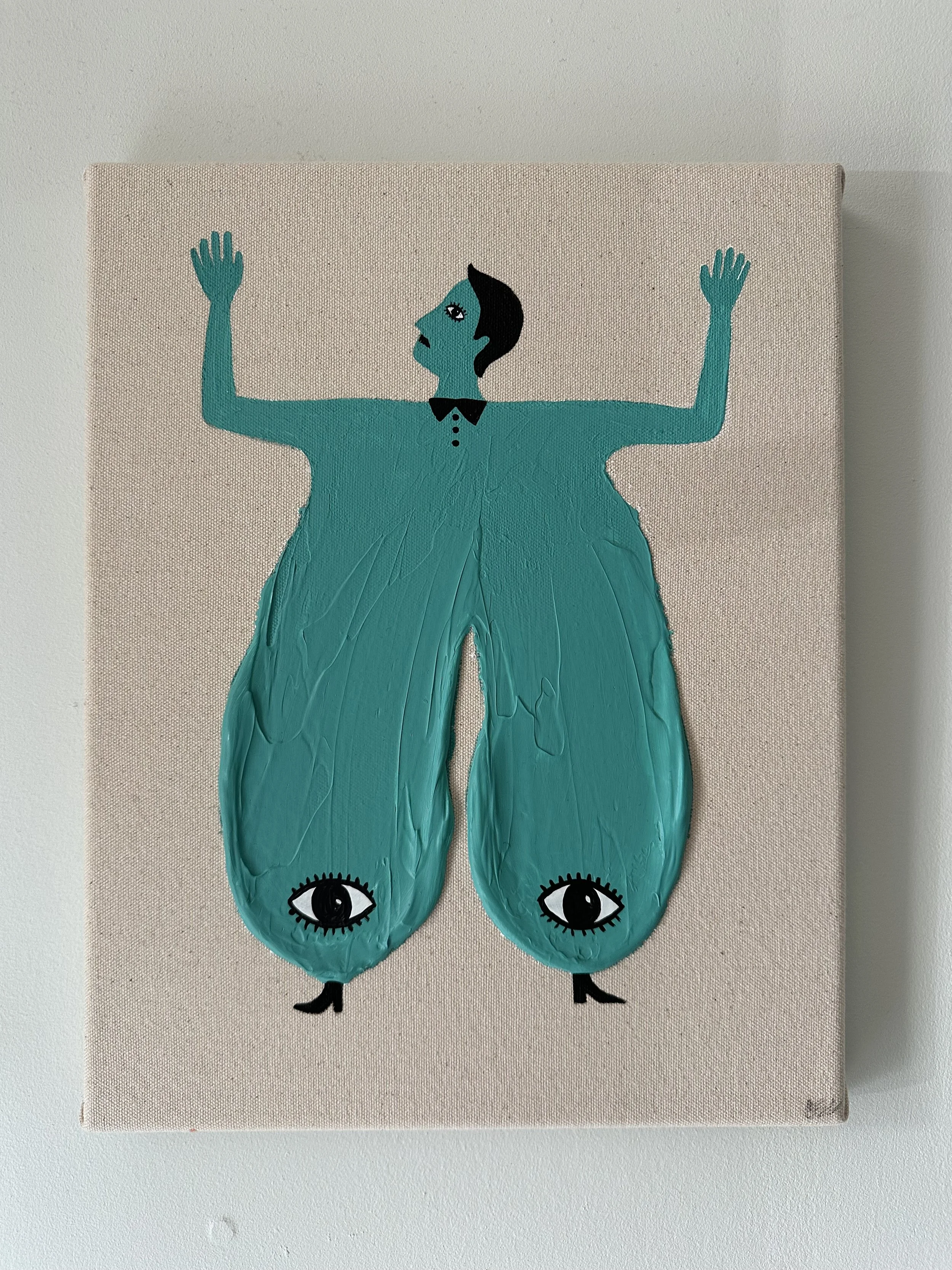 “Milk Man”, acrylic on canvas, 2023. 9x12 inches.