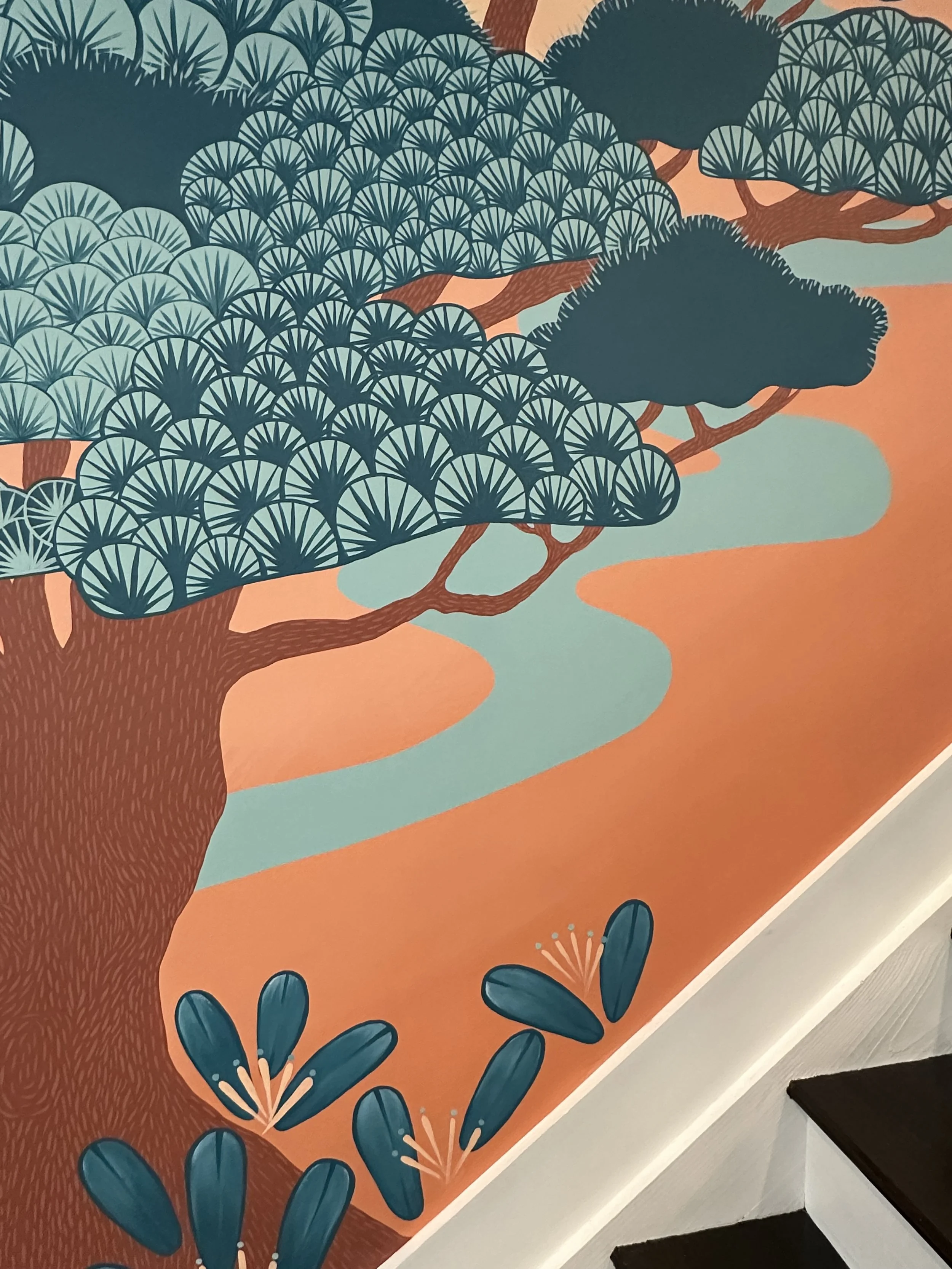 Custom indoor mural for a private residence in Brookland, DC.
