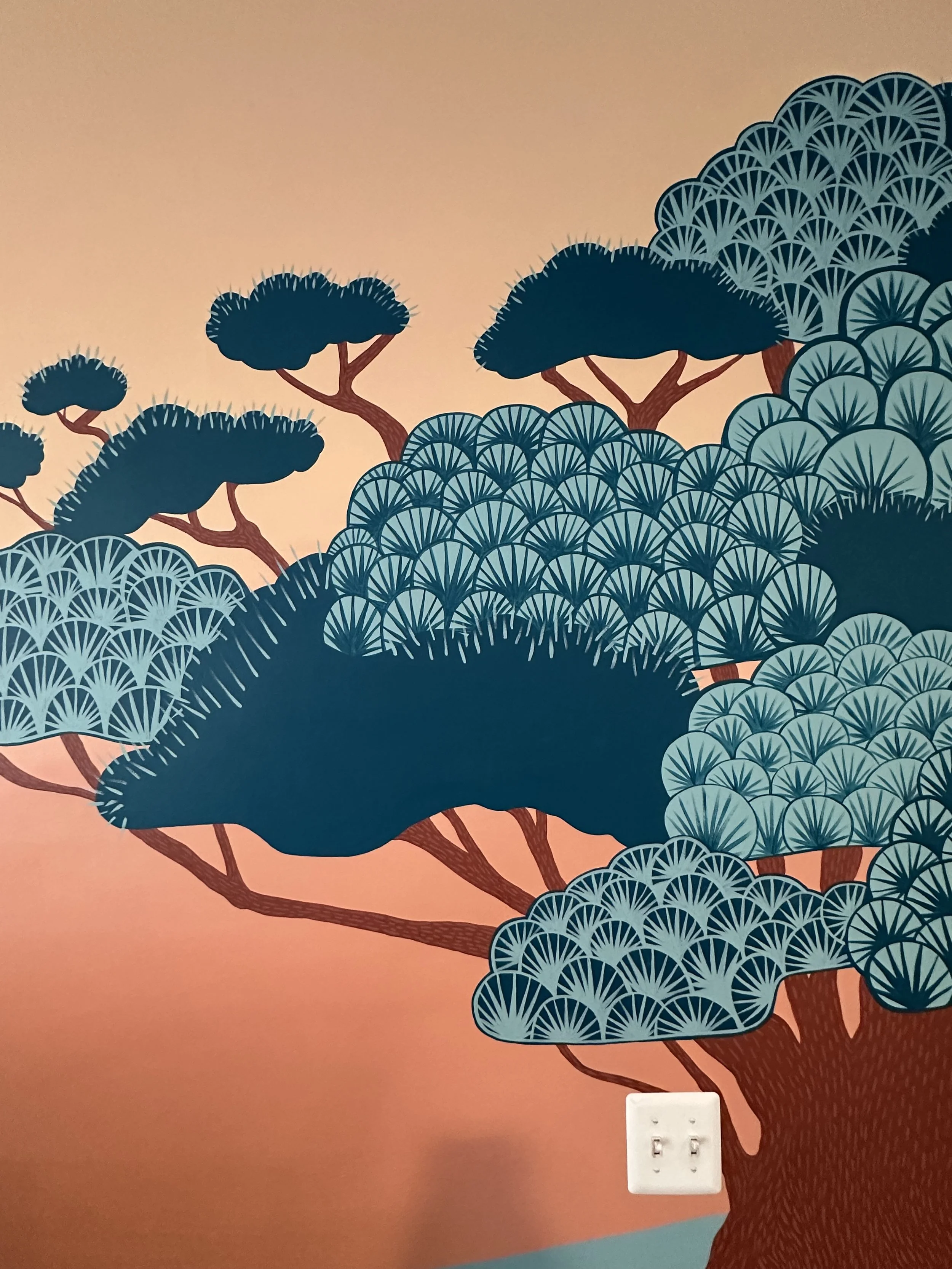 Custom indoor mural for a private residence in Brookland, DC.