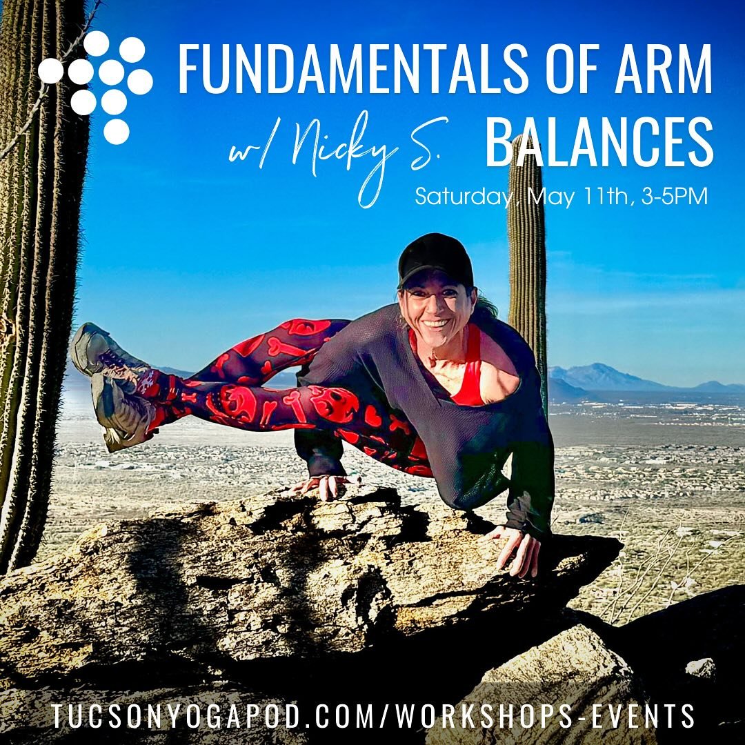 Last couple days to sign up for Nicky&rsquo;s arm balance workshop : Rising Up 🌅 ✨ Learn, Grow, and Rise up towards a new pose with her! Sign up at Tucsonyogapod.com/workshops-Events 💙

#tucsonyoga #tucsonyogacommunity #yoagpodtucson