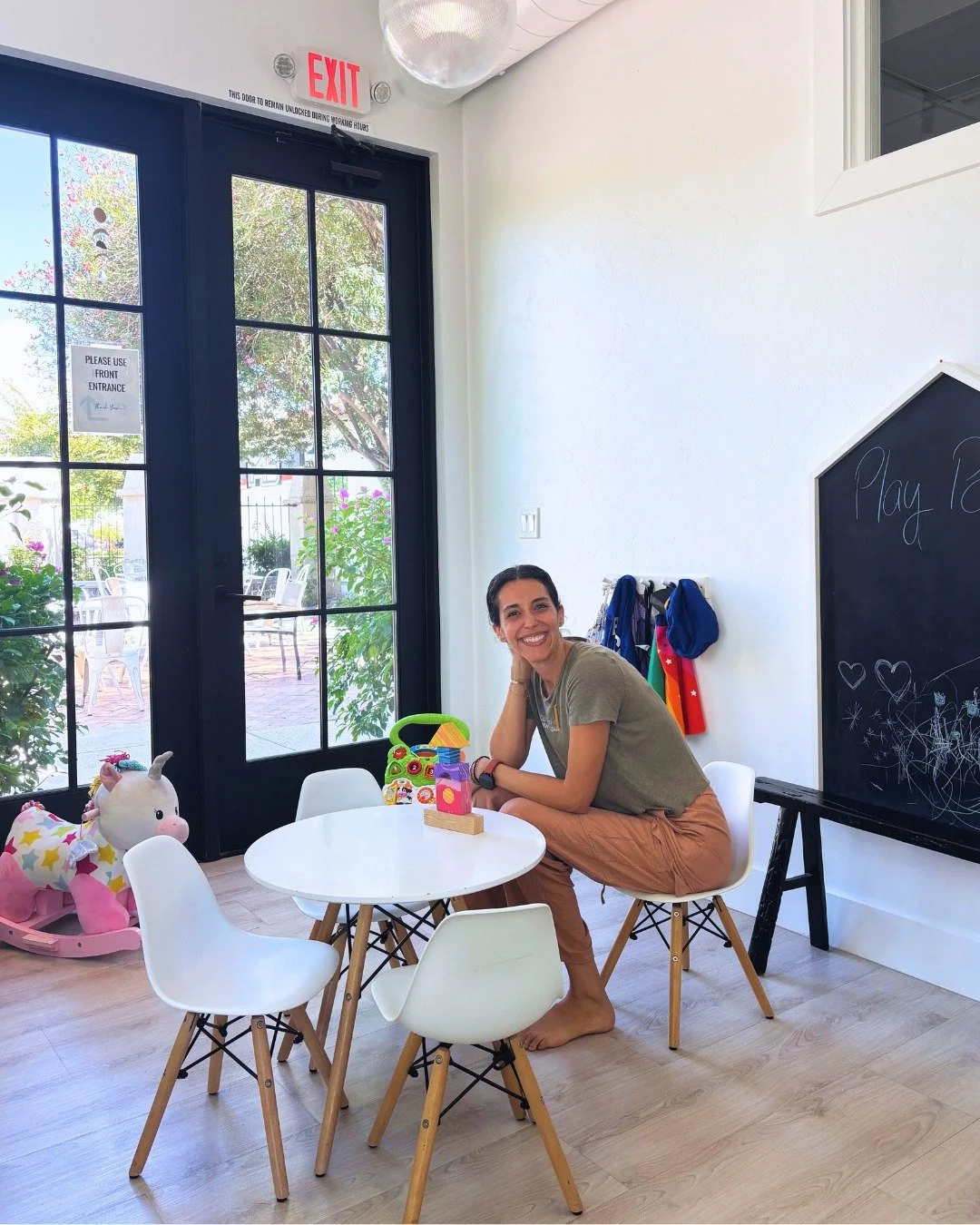One of the best perks of membership... FREE childcare! 🎉 Book a spot in our playPOD during select times on weekdays, and carve out some time for YOU! If you haven't seen this smiling face before, meet Melissa. ⭐️ On Tuesdays, she's hanging out and h