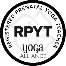 Logo of Registered Prenatal Yoga Teacher Alliance (RPYT) featuring the words 'REGISTERED PRENATAL YOGA TEACHER', 'YOGA', and 'ALLIANCE' around a central 'RPYT' text.