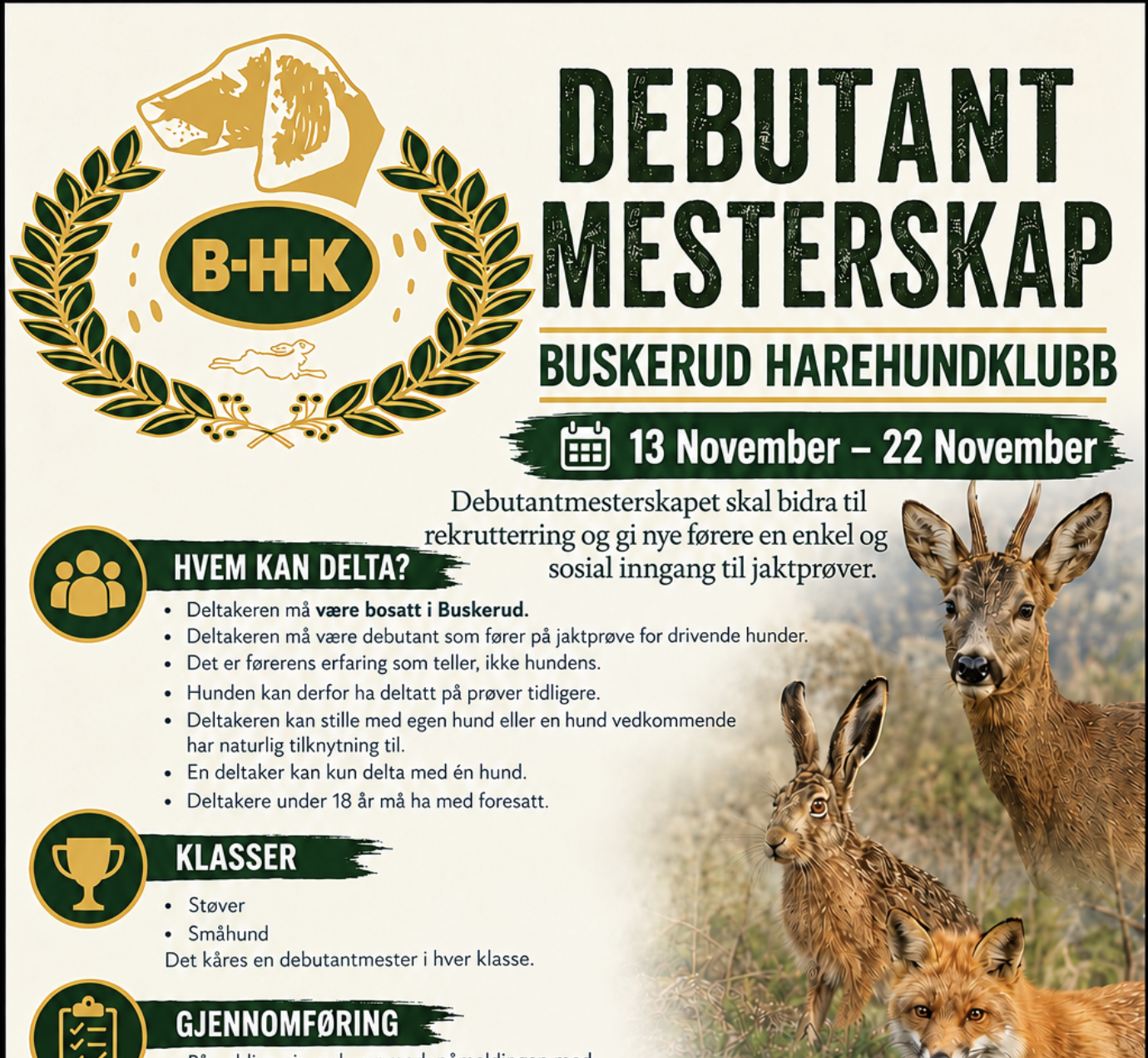 Debutantmesterskape 13-22 November