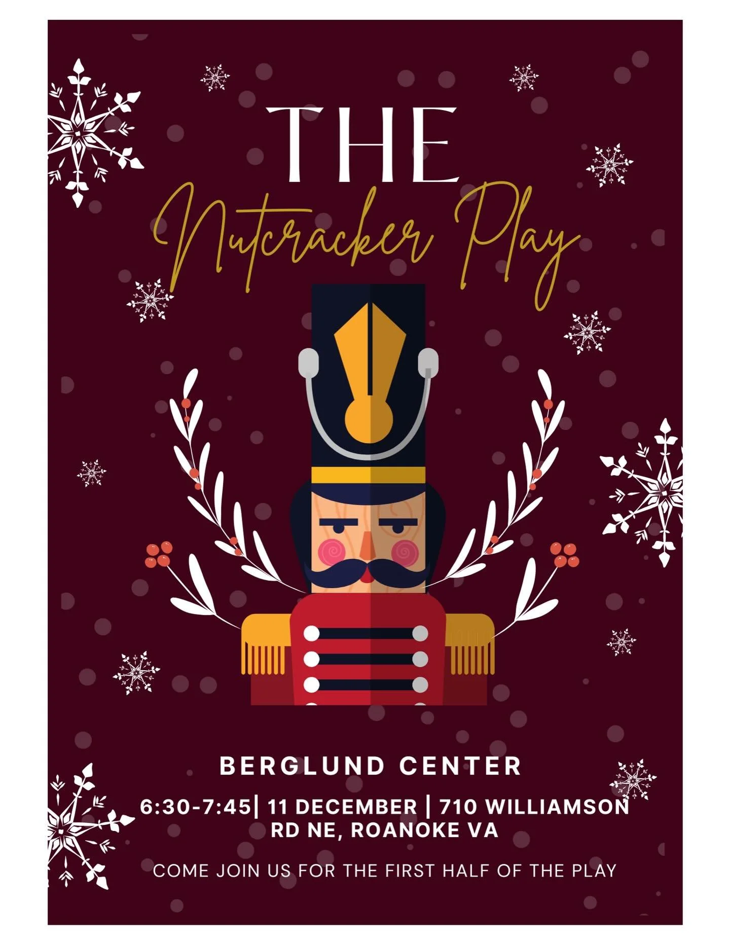 Yesterday was a ton of fun decorating cookies! Let&rsquo;s continue to celebrate the Christmas season together. Join us next Thursday, December 11th for Act 1 of the Nutcracker ballet from 6:30- 7:45 pm at the Berglund Center. Please read the informa