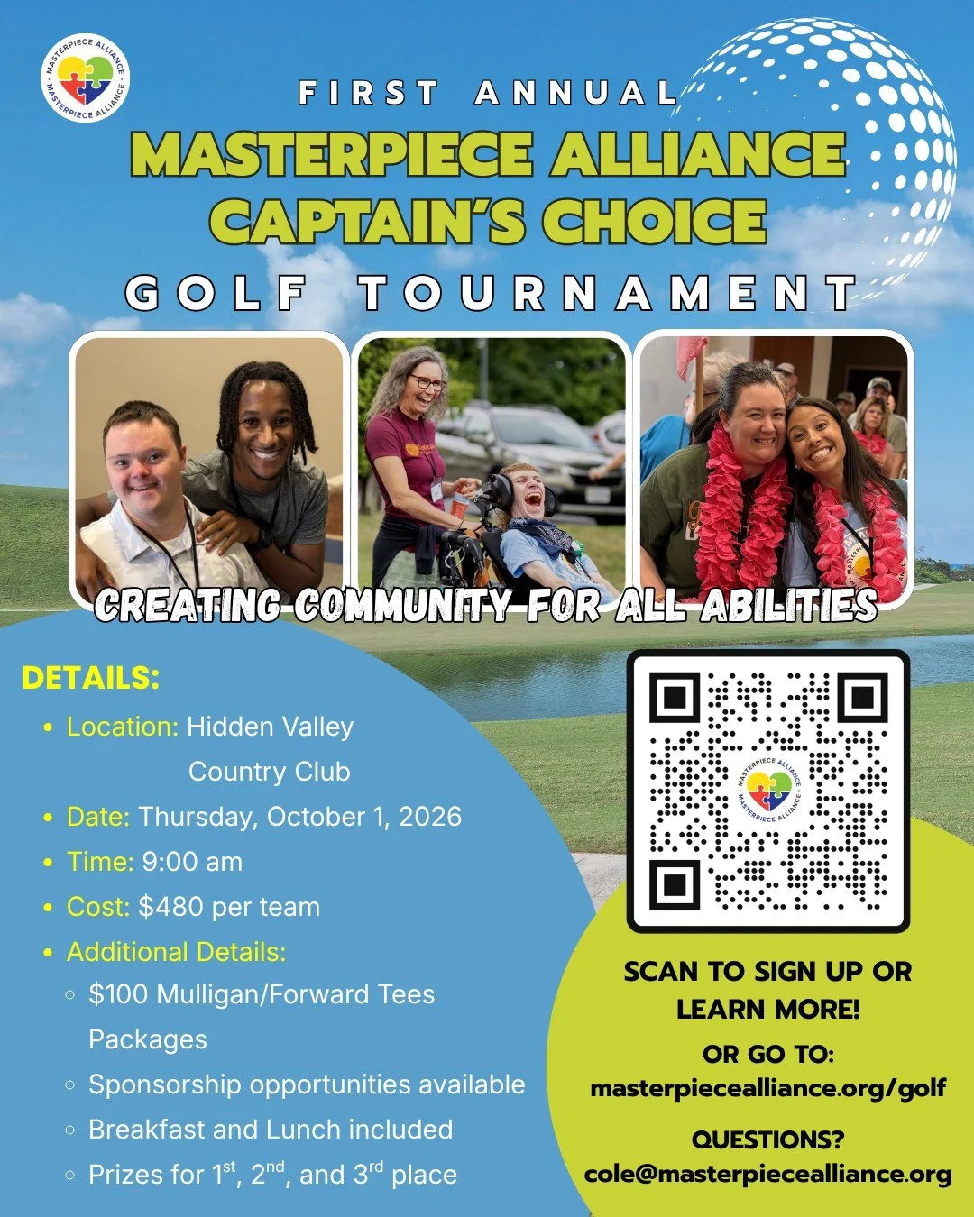 CALLING ALL GOLFERS - Masterpiece Alliance needs YOU!