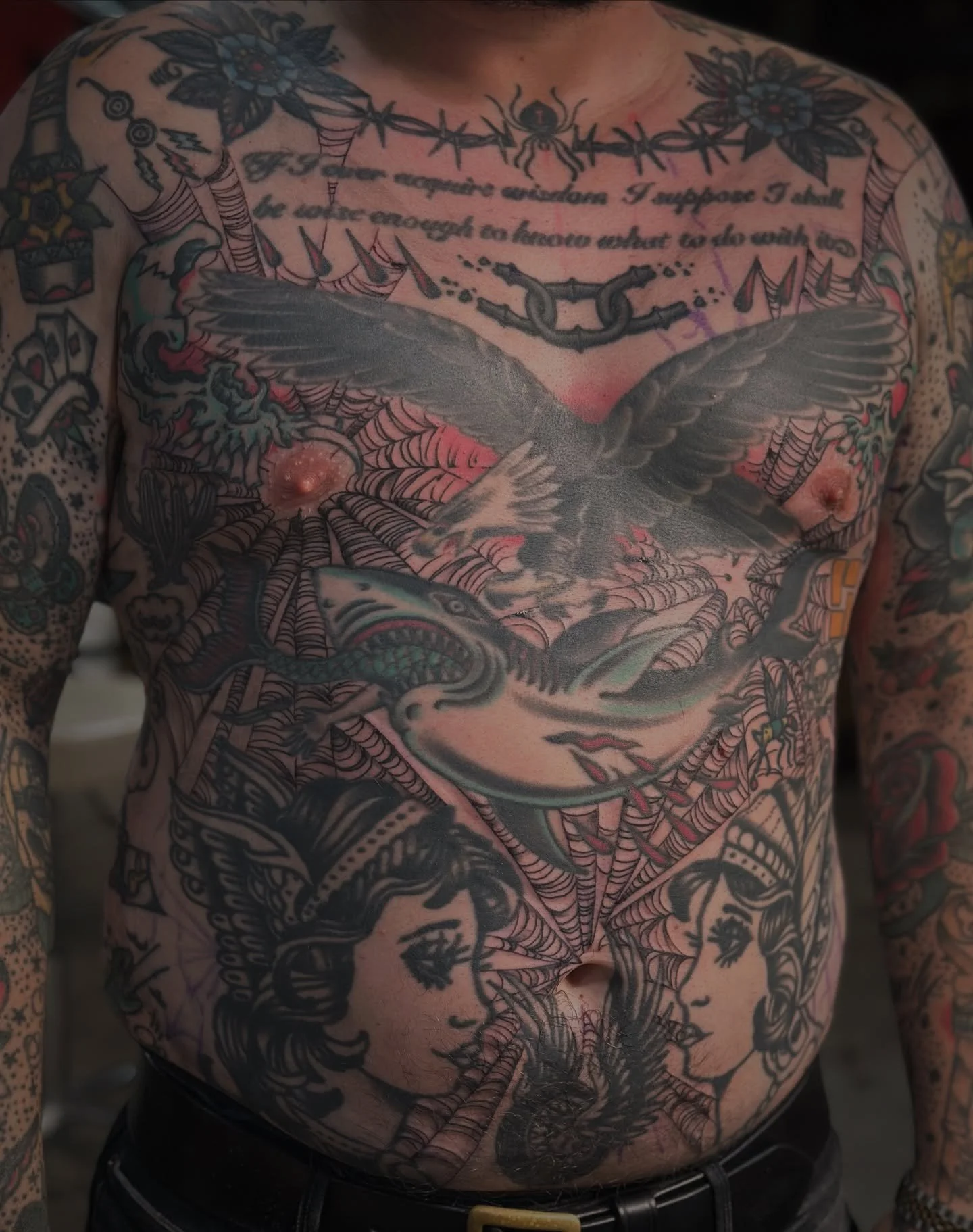 Some webs for my man @no_luck_at_all - I really like this tattoo. Just markings on a punk rock dude. The way god intended.