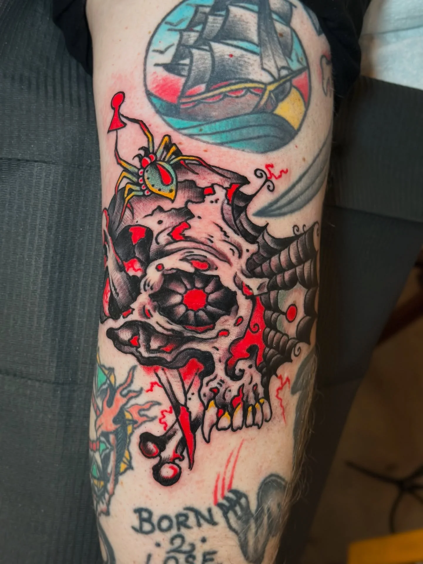 Elbow tattoo - drawn on - @tattoosmilepdx