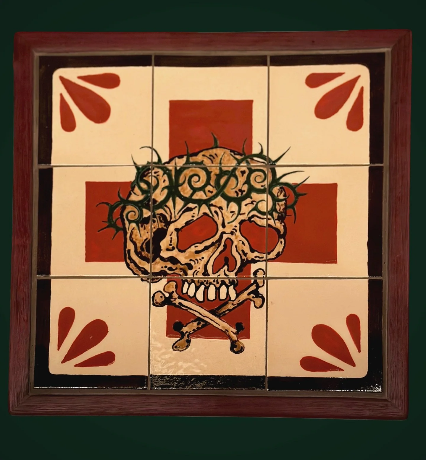Tile painting for my friend @sacredpanther Thanks Phil &amp; Co for putting on the epic @tattoomaniadallas a couple months ago what a great time. His family chipped in and asked me to make something which is pretty dang cool. Thanks for looking