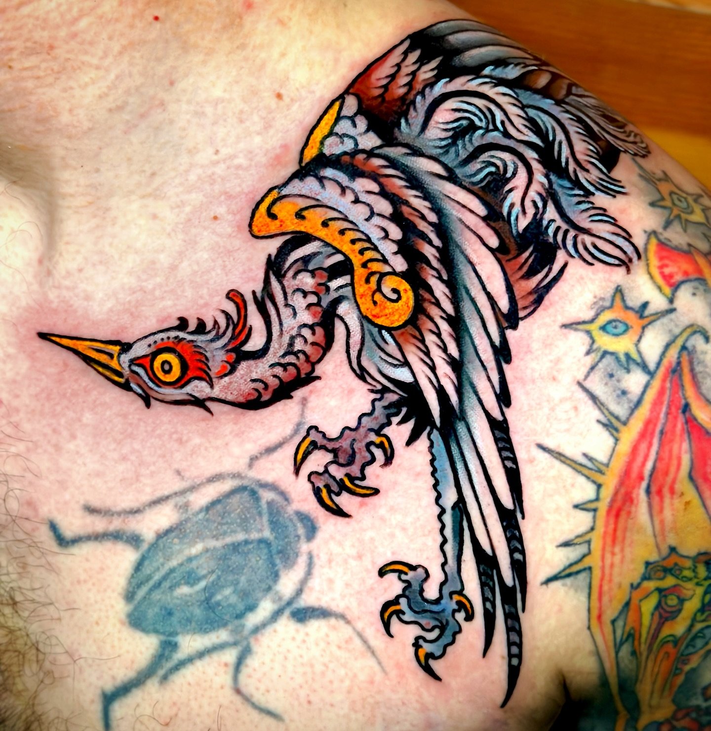 Crane for Adams shoulder
Drawn-on to fit
I love tattoo 
🫸🏻🌀🫷🏻