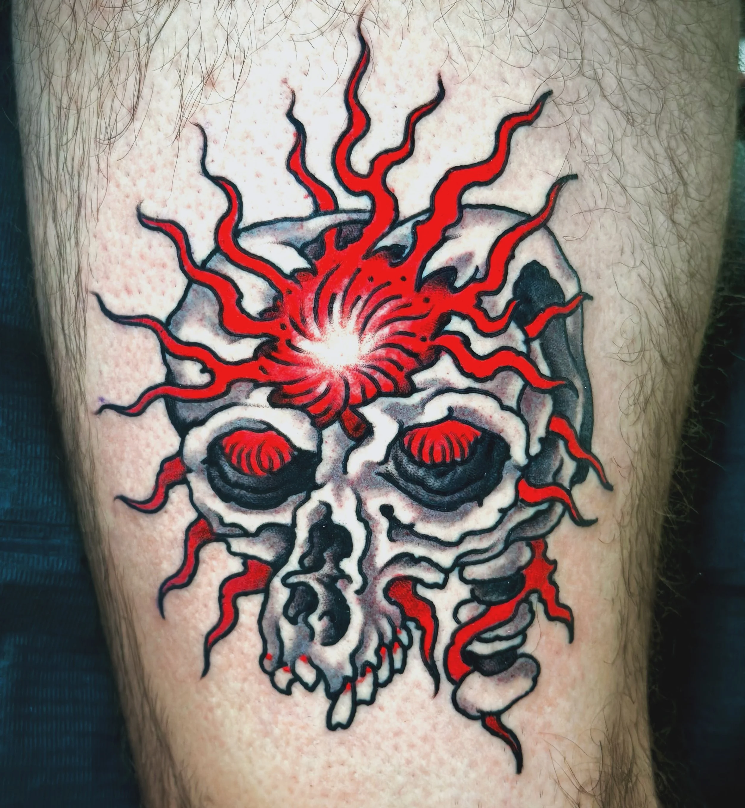 Skull with some zest. Thanks for getting tattooed on your trip to Portland Jorge! 
@tattoosmilepdx