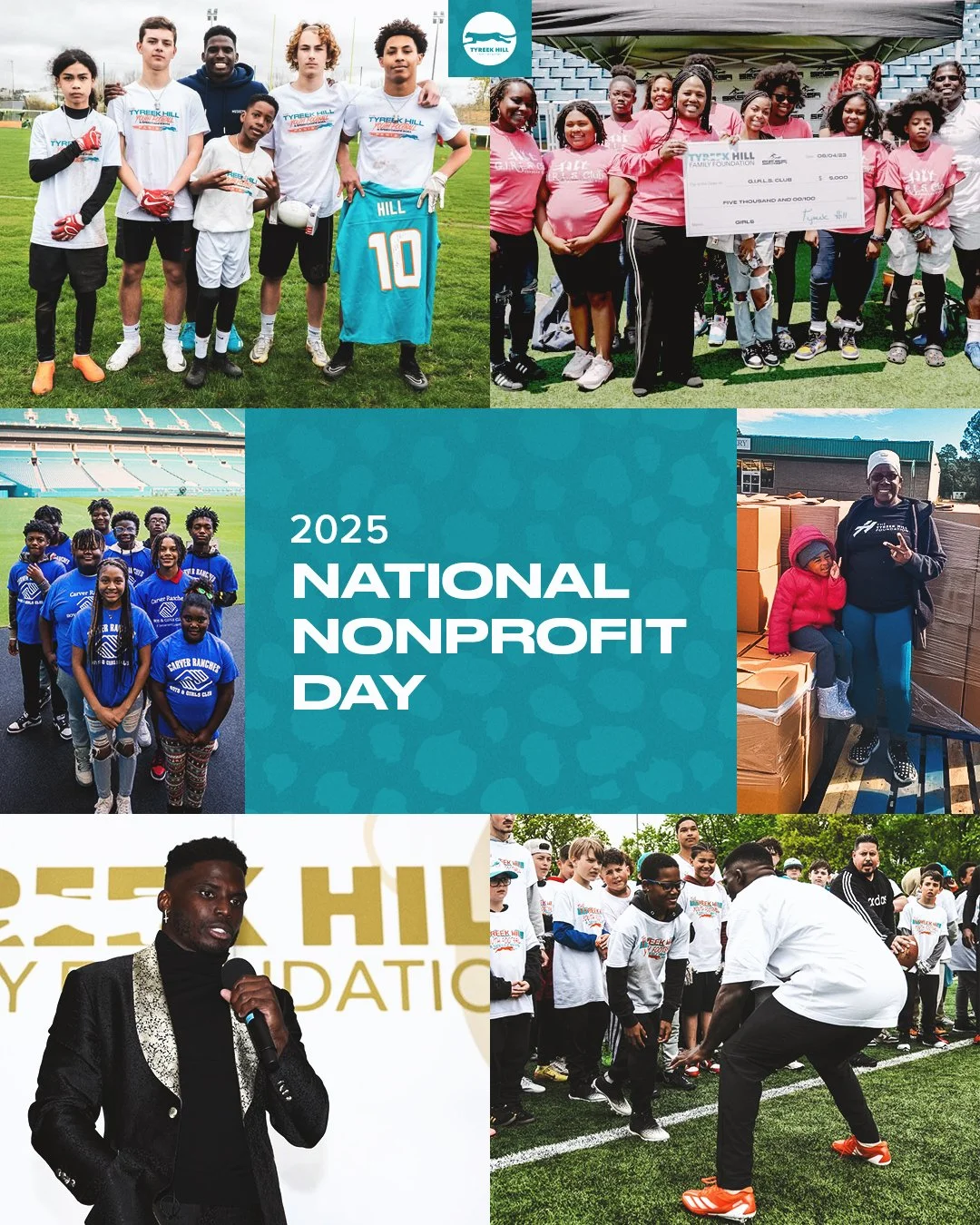 Today, we celebrate the power of purpose. 💙
From mentorship and youth development to giving back through sport and service, the Tyreek Hill Family Foundation is proud to uplift communities and create lasting impact.

Happy #NationalNonprofitDay &mda