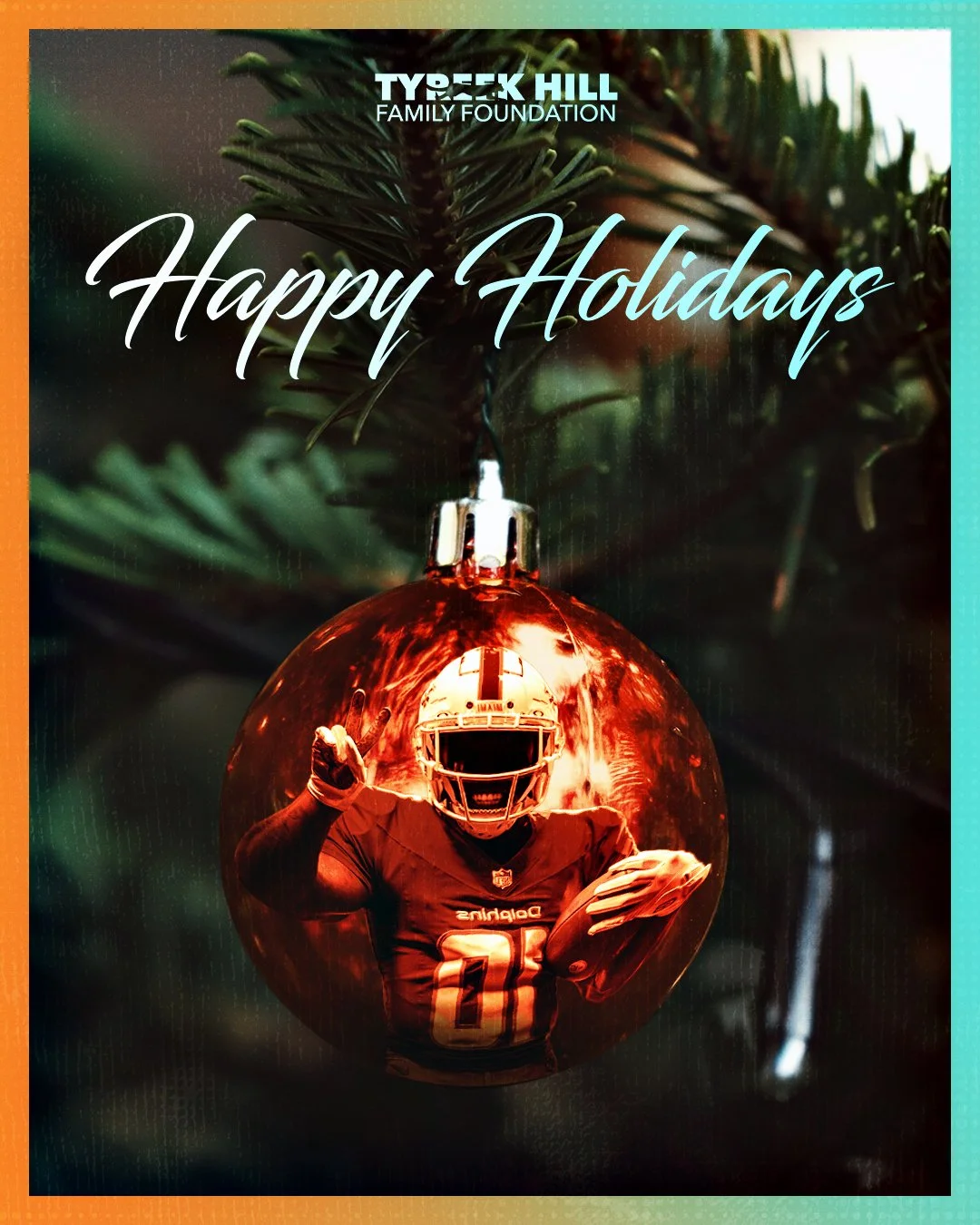 Happy Holidays from @cheetah and the Tyreek Hill Family Foundation! 💙🎄

#HappyHolidays