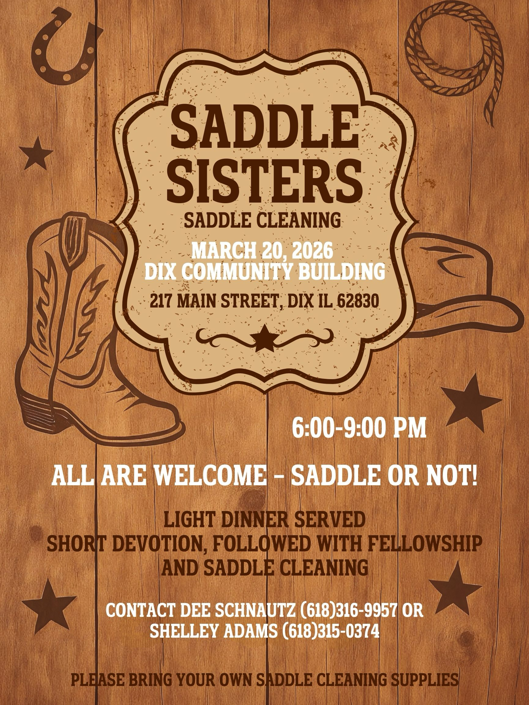 Saddle Sisters’ Saddle Cleaning Night