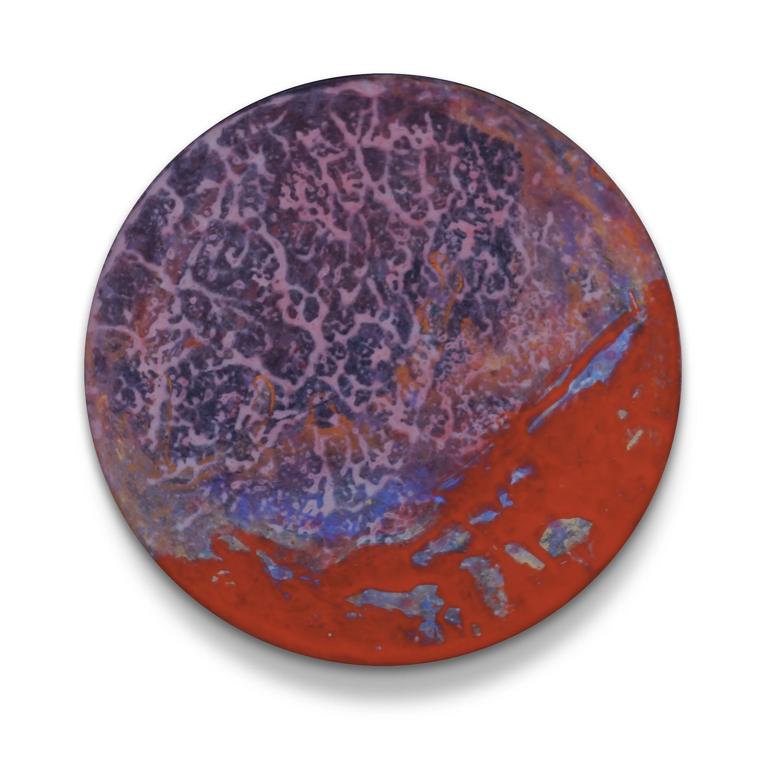 surface tension #15, 2018 acrylic on panel, 16.75" x 2"