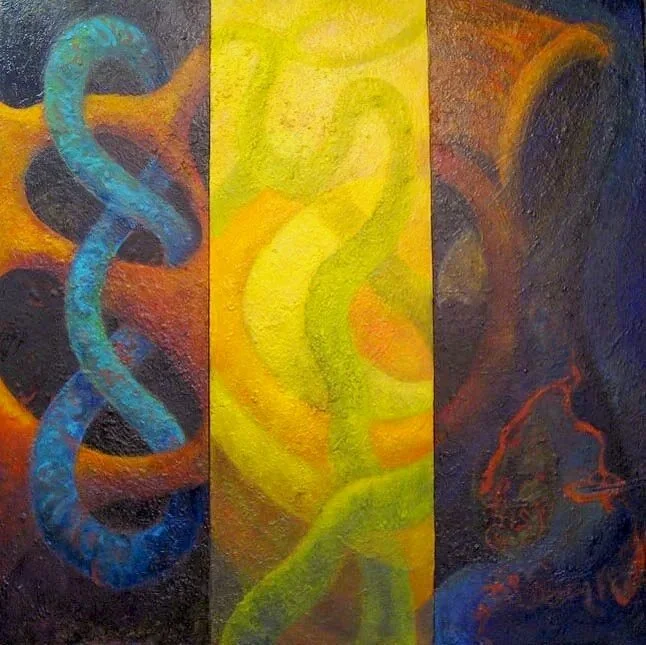 darkness light darkness, 2012 oil on panels, 72" x 72"