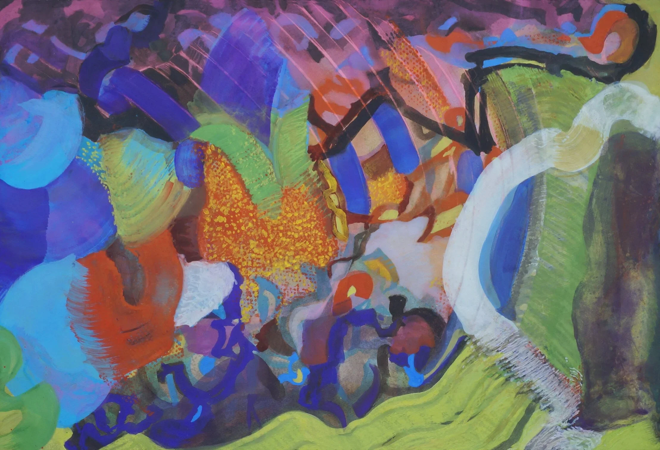 lockup, 2020, acrylic, watercolor, gouache, 19" x 28"