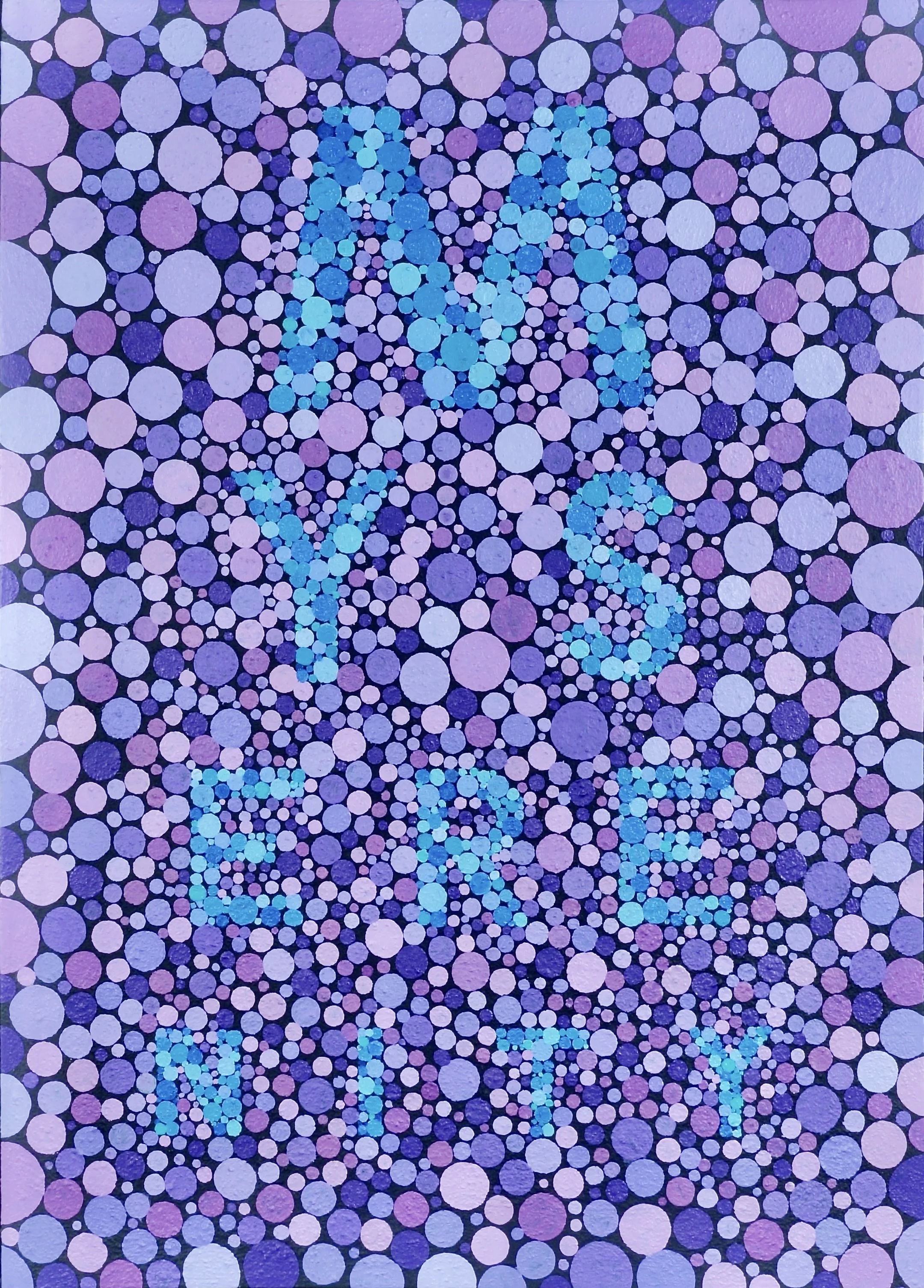 my serenity, 2020, acrylic and mixed media on canvas, 46" x 33" x 2"